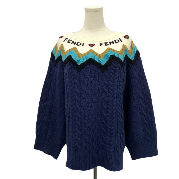 Fendi Fendi Patterned Cable Knit Sweater IT 44 Size M / US 6-8 / IT 42-44 - 1 Thumbnail