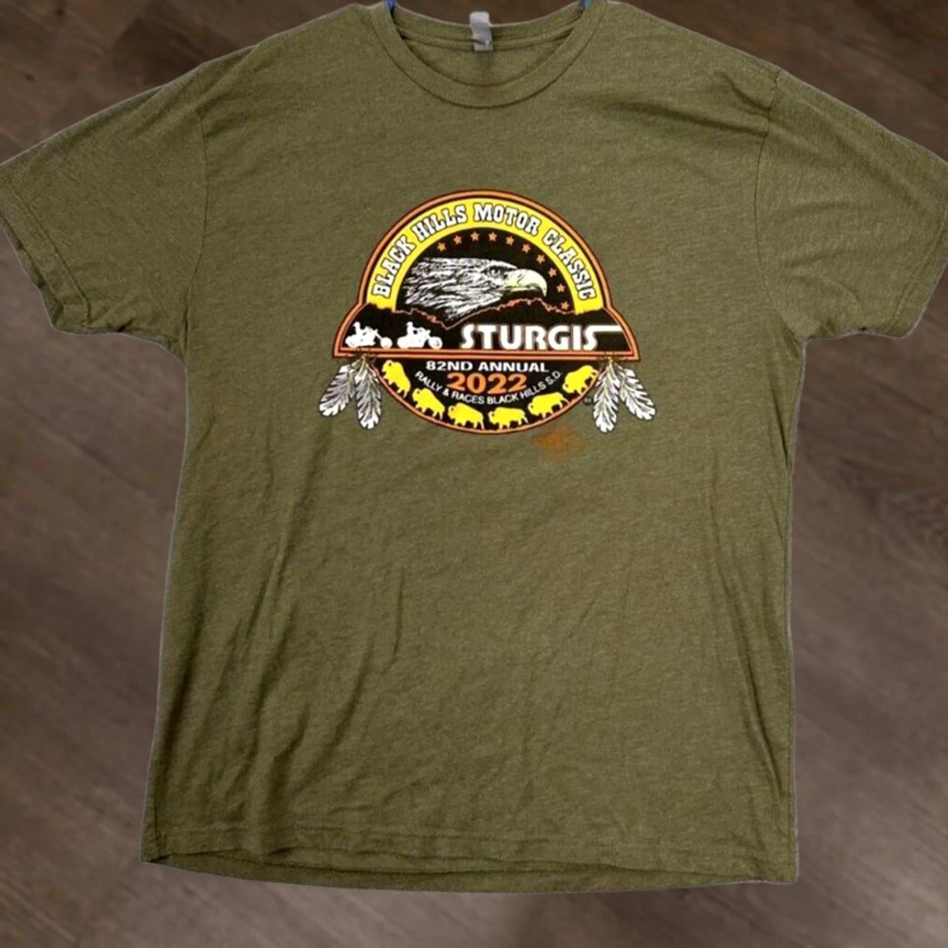 Next Level Nike Shirt Adult XL Green Sturgis Motorcycle Rally Tee Next Level Apparel Men Size US XL / EU 56 / 4 - 1 Thumbnail