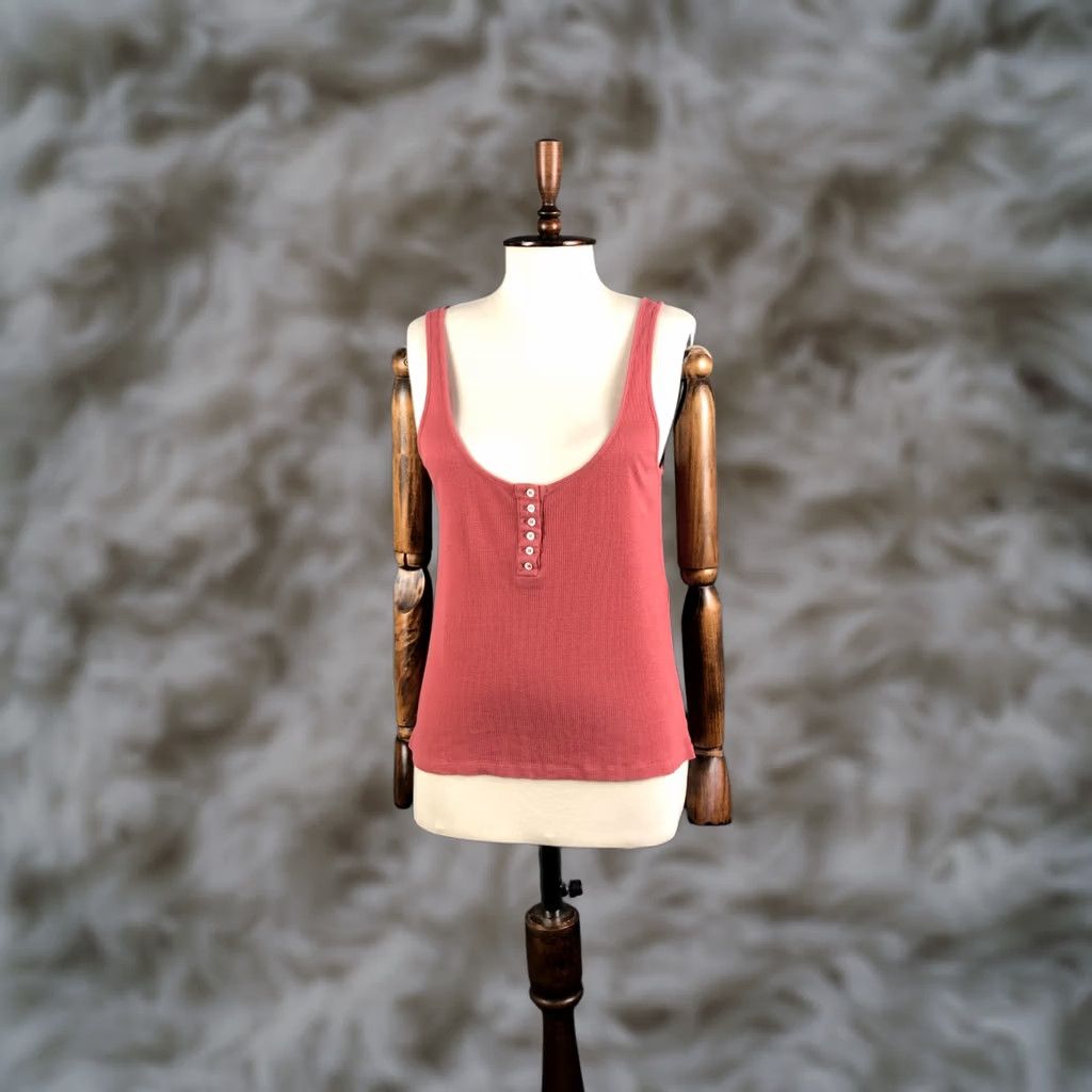 Vintage Sezane Tank Women's S Pink Cotton Lyocell Sleeveless Scoop Neck Casual Basic Vintage No Size S / US 4 / IT 40 - 1 Thumbnail