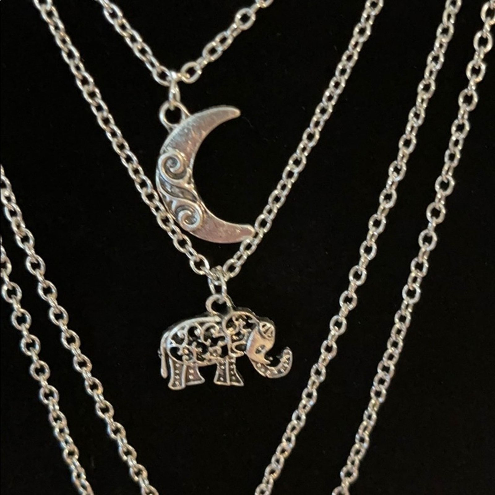 Other Boho Quad Mystic Moon Elephant Chain Necklace Size ONE SIZE - 3 Thumbnail