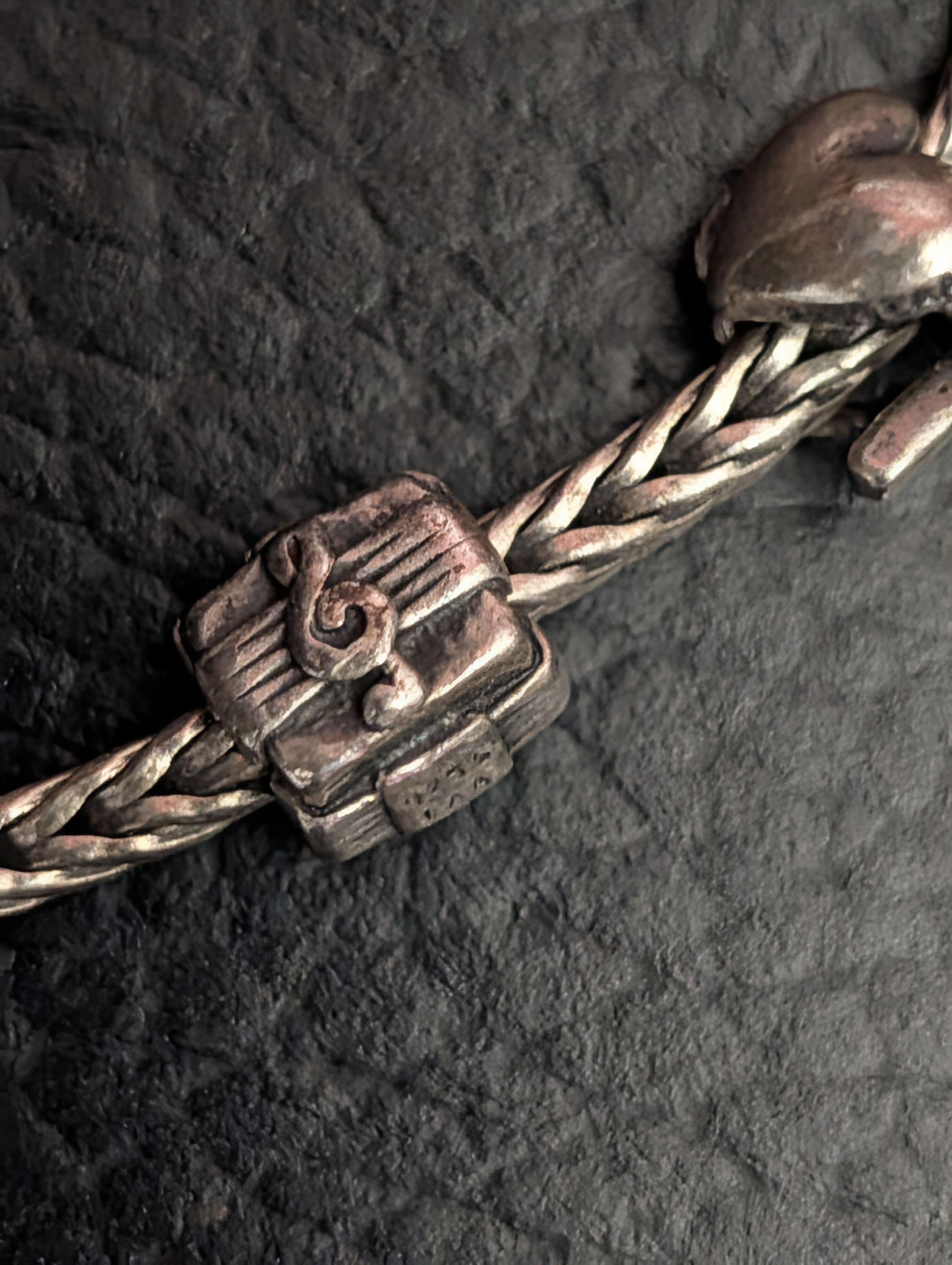 Sterling Silver TROLLBEADS 925 Foxtail 6-charm Sterling Silver Bracelet Size ONE SIZE - 4 Thumbnail
