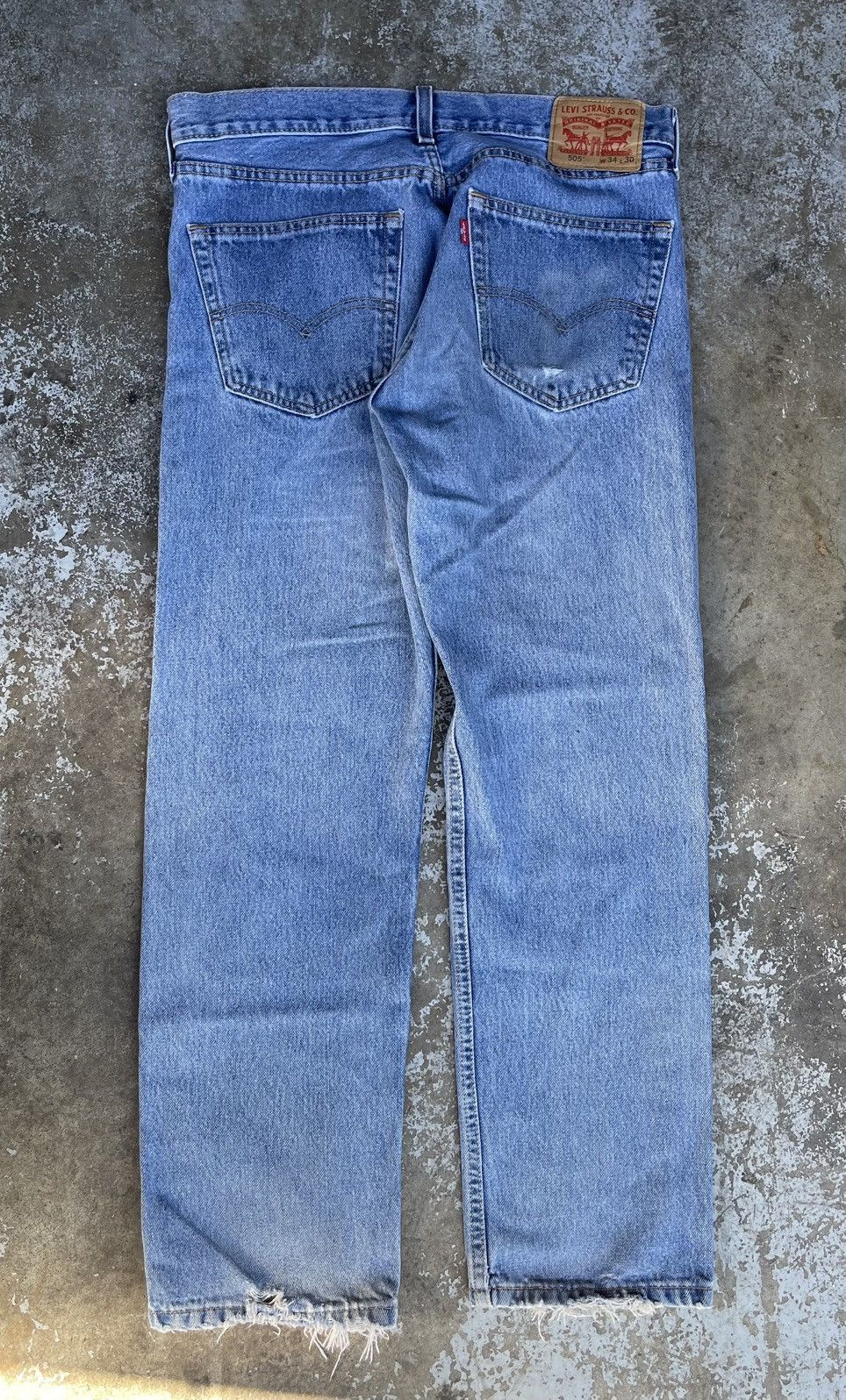 Levi's Levis 505s Distressed Denim Jeans Size US 34 / EU 50 - 5 Thumbnail