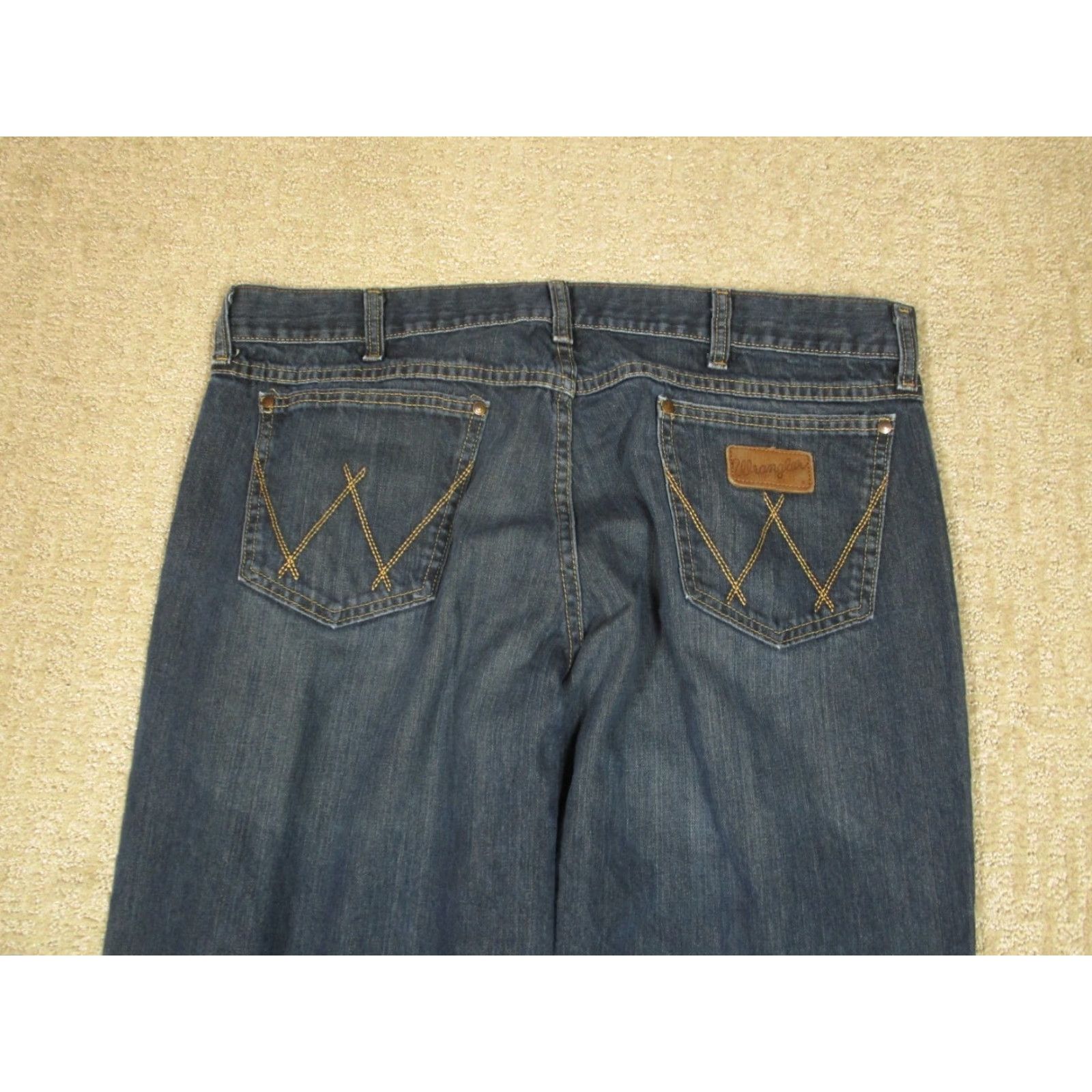 Wrangler Wrangler Retro Jeans Mens 38x32 Blue Bootcut Western Denim Jeans 5-Pocket Dark Wash Pants Jeans Mens Size US 38 / EU 54 - 4 Thumbnail