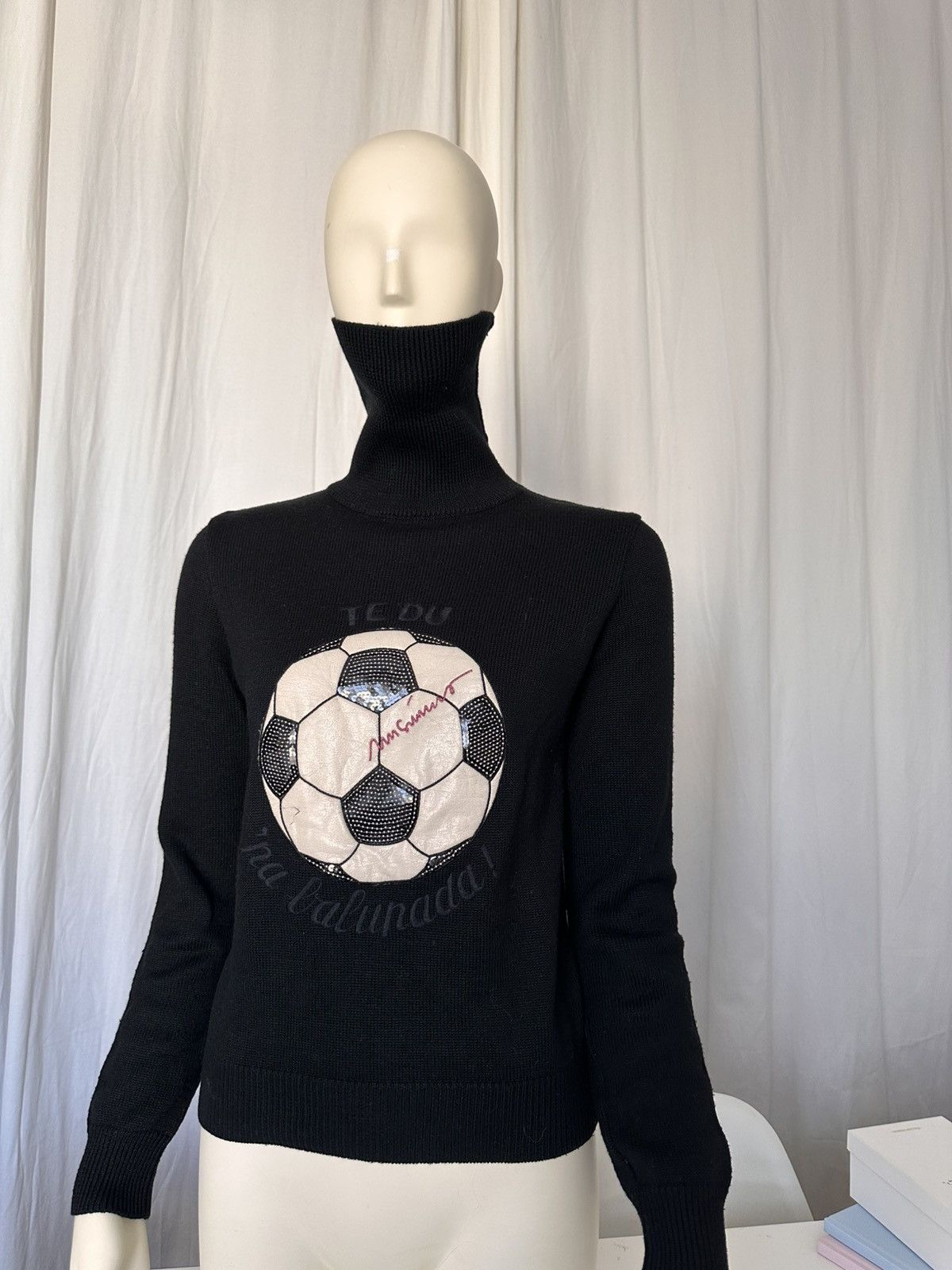 Moschino Moschino Jeans Sweater Soccer Ball 1990s Rosella Jardini Size M / US 6-8 / IT 42-44 - 1 Thumbnail
