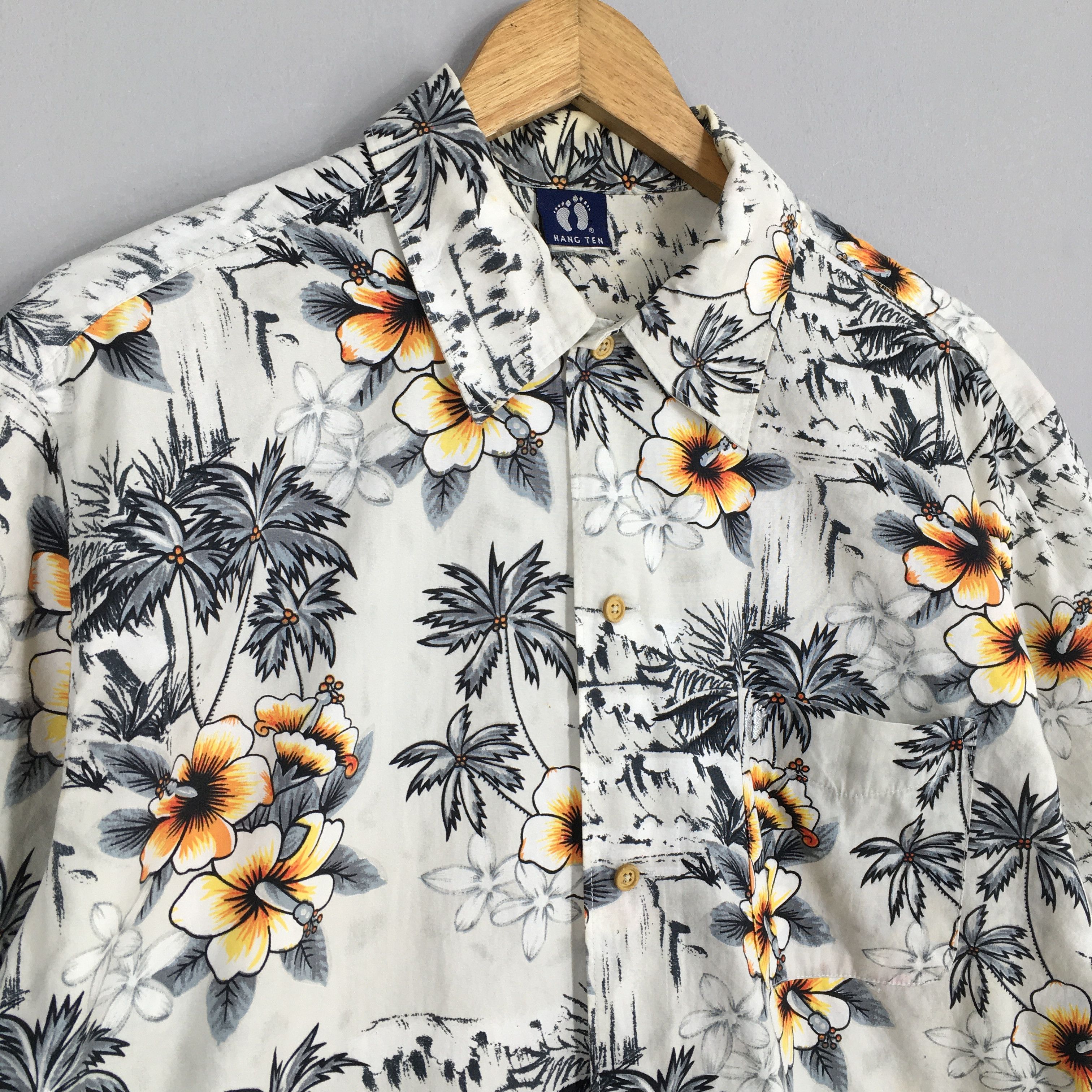 Hang Ten Vintage Hang Ten Hibiscus Palm Beach Hawaiian Shirt Large Size US L / EU 52-54 / 3 - 3 Thumbnail