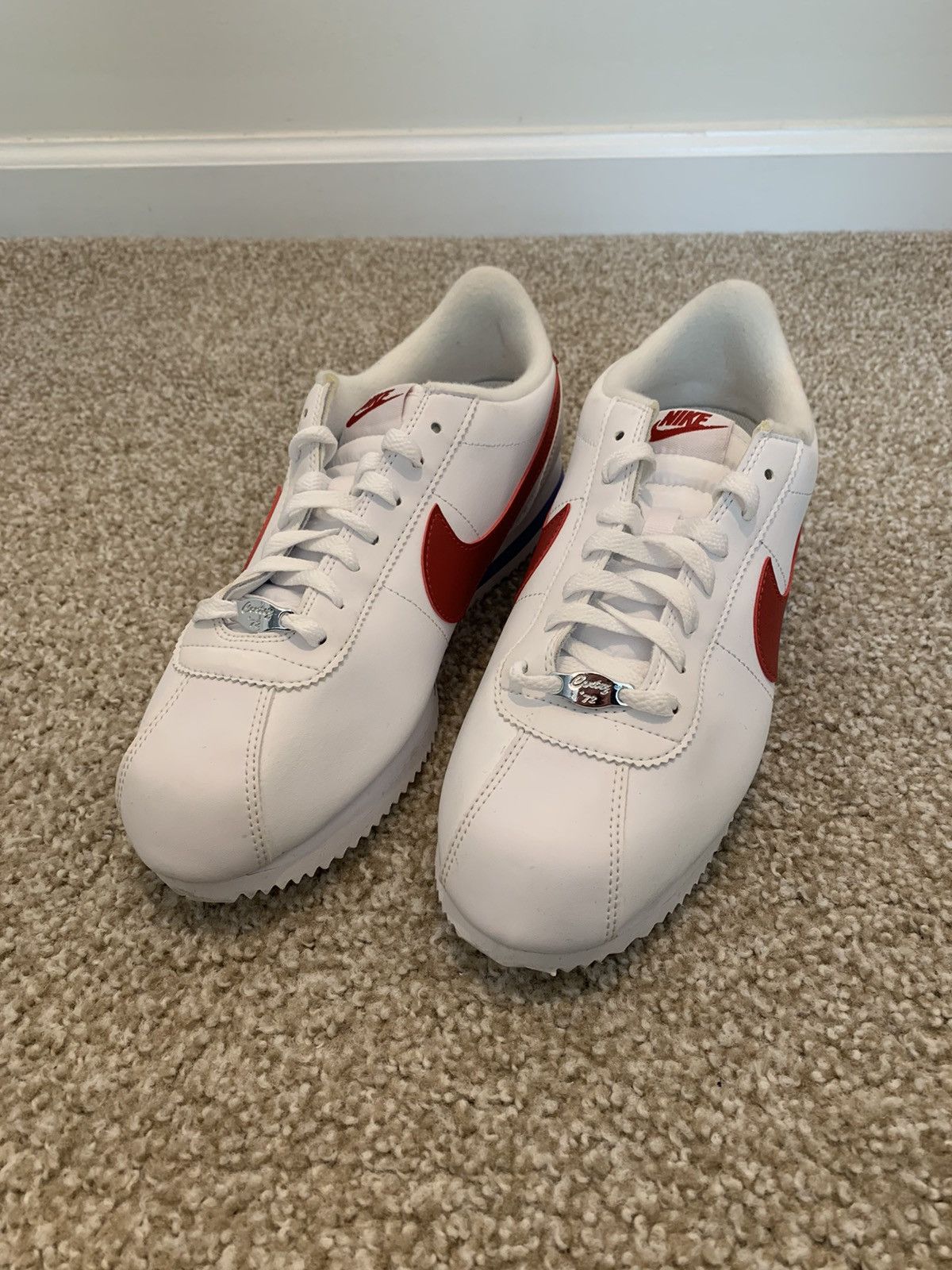 image of Nike Cortez Basic Forrest Gump Shoes in White, Men's (Size 10)