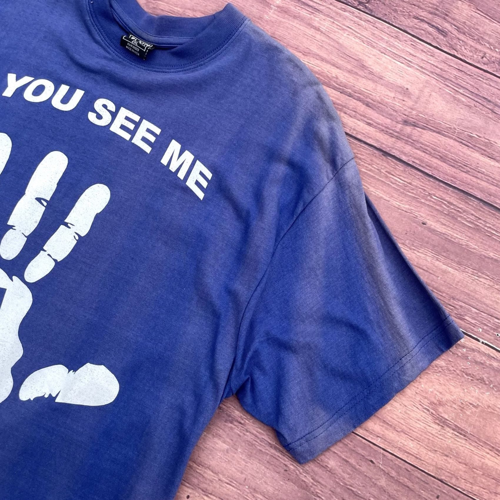 Vintage Y2K You See Me Hi Hater Mainoo Hip Hop Rap Tee Sun Faded Purple Shirt Mens 2XL Size US XXL / EU 58 / 5 - 4 Thumbnail