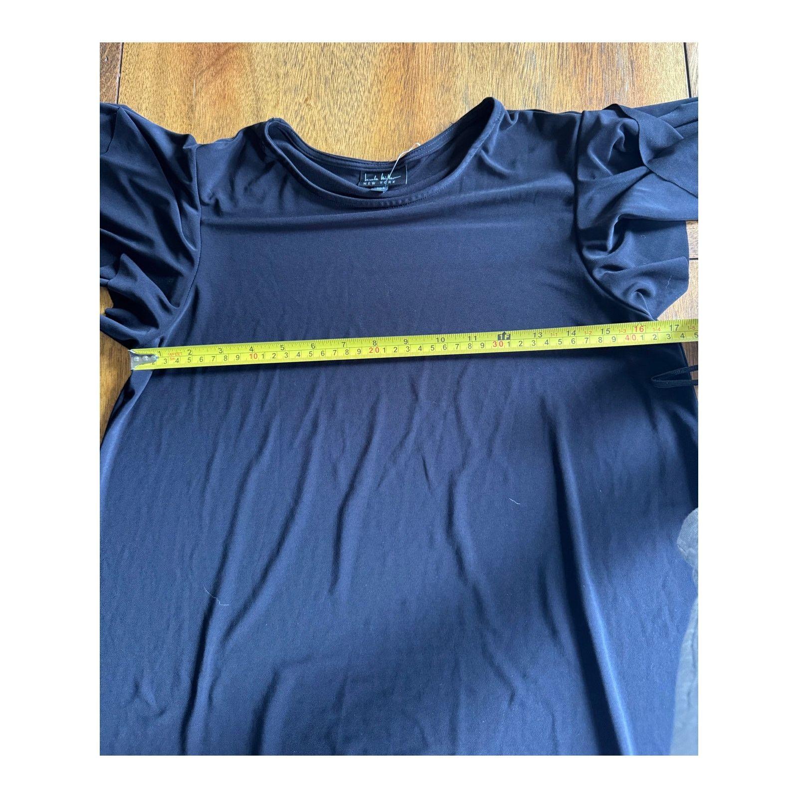 Nicole Miller NWT Nicole Miller Black Swing Dress Short Sleeve Stretch M Size M / US 6-8 / IT 42-44 - 5 Thumbnail