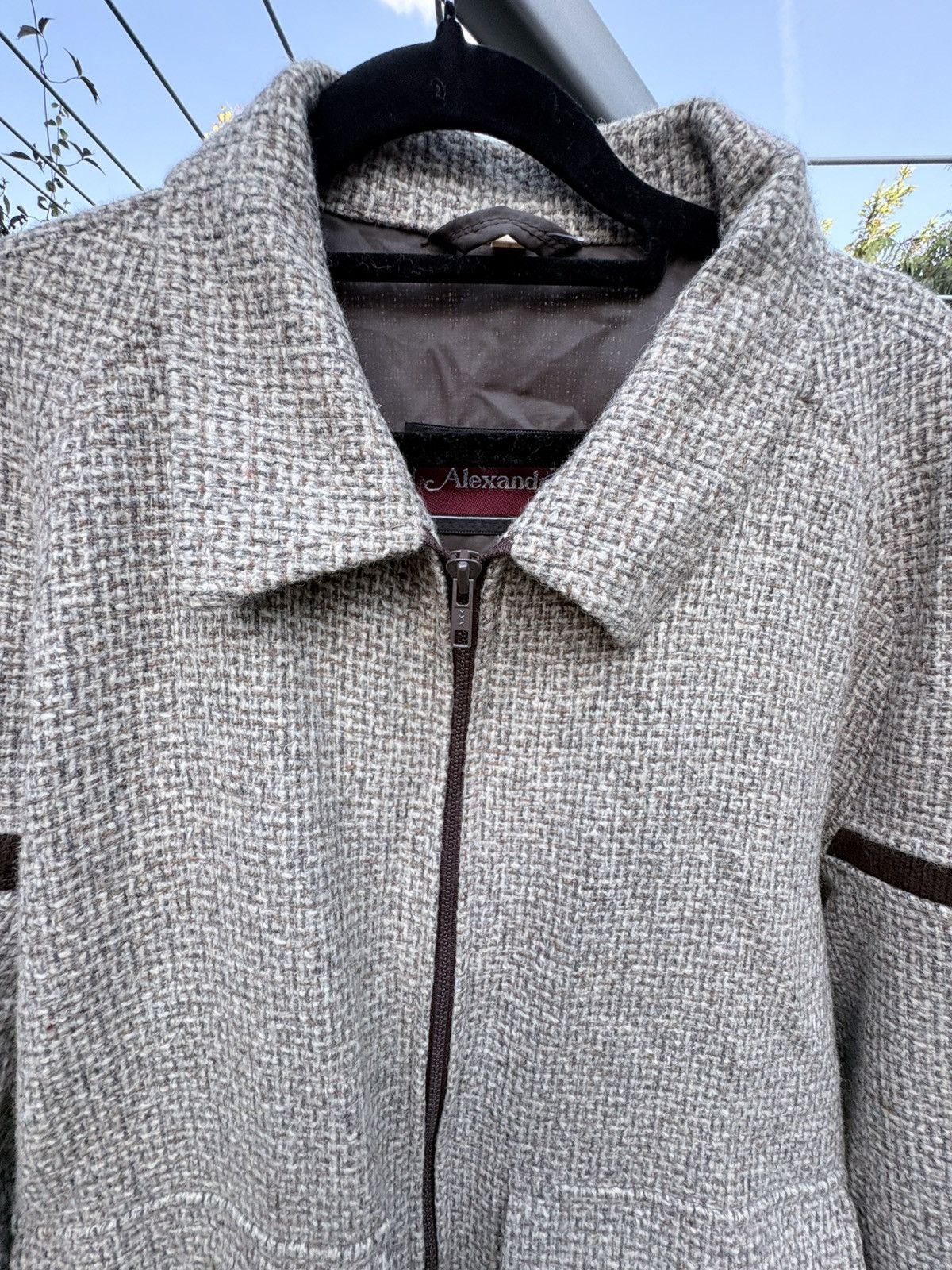 Alexandre Plokhov Vintage 1970s/80s Alexandre Wool Tweed Bomber Jacket Size US L / EU 52-54 / 3 - 8 Thumbnail