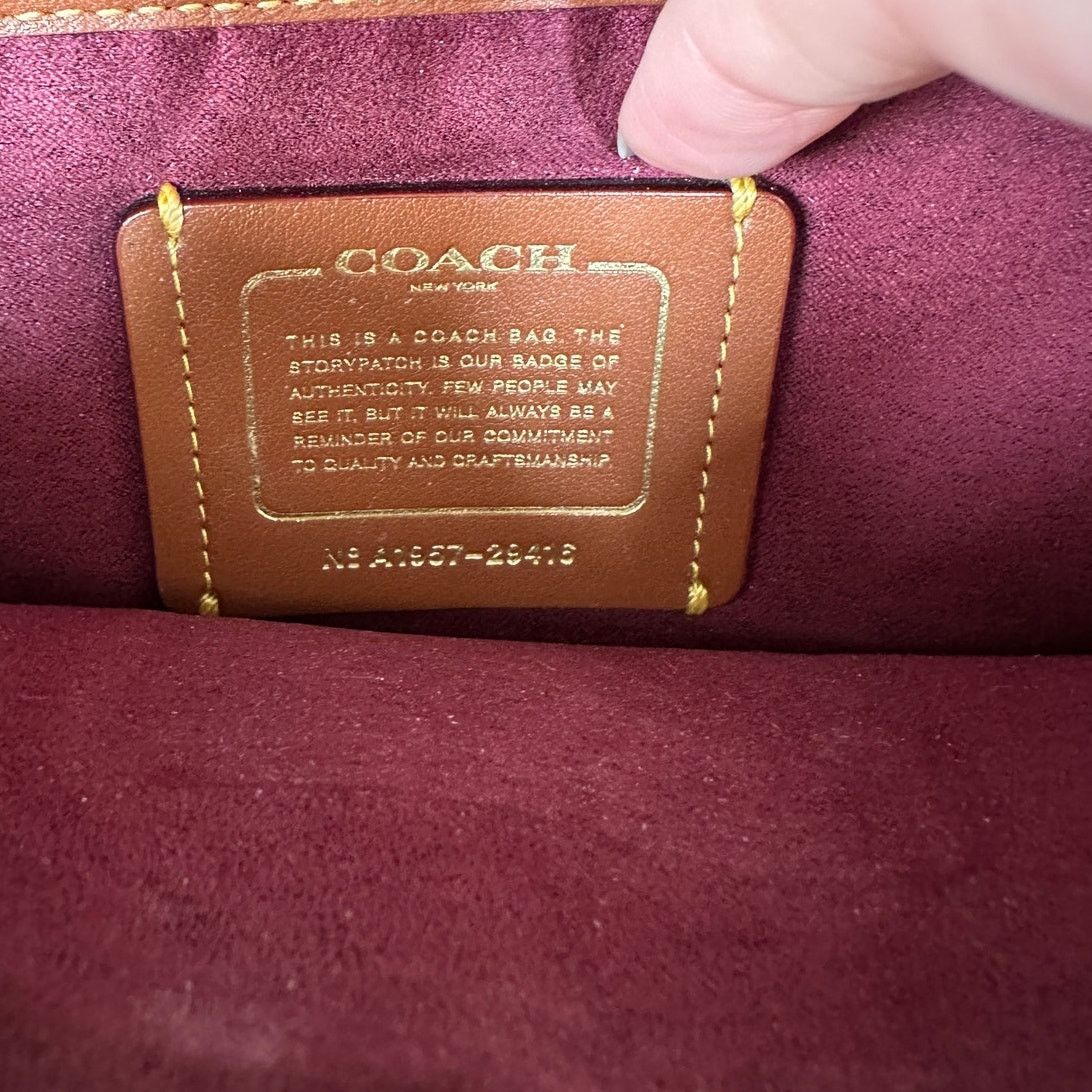 Coach Vintage Coach Tea Rose Parker Bag Rivets Snakeskin Detail Size ONE SIZE - 13 Thumbnail