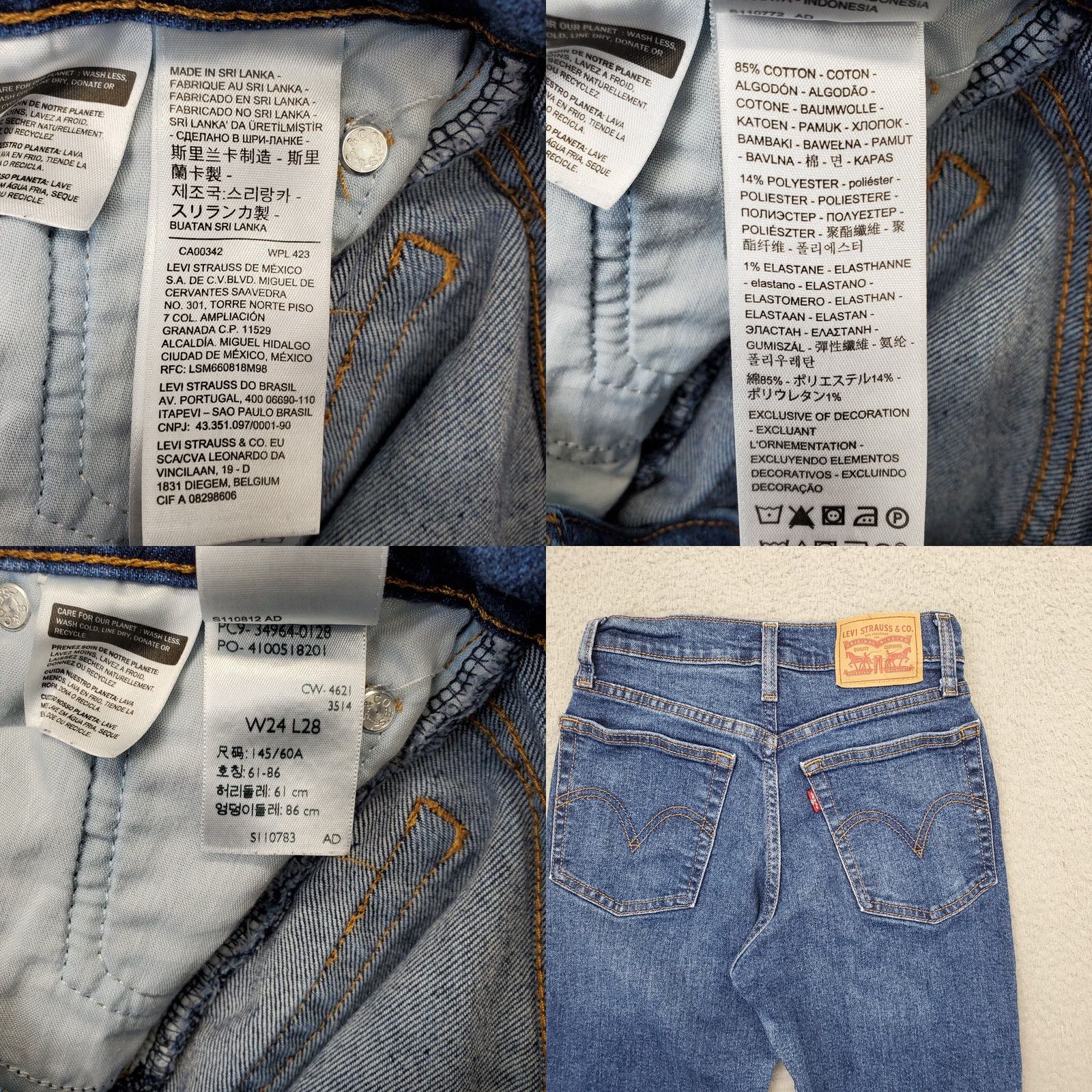 Levi's Levi's Jeans Women's 24x28 Blue Denim Pockets Red Tab Wedgie Straight Button Fly Jeans Womens Size 24 26.25" Inseam 36" Outseam 5-Pocket Design Size 42" / US 20 - 8 Thumbnail