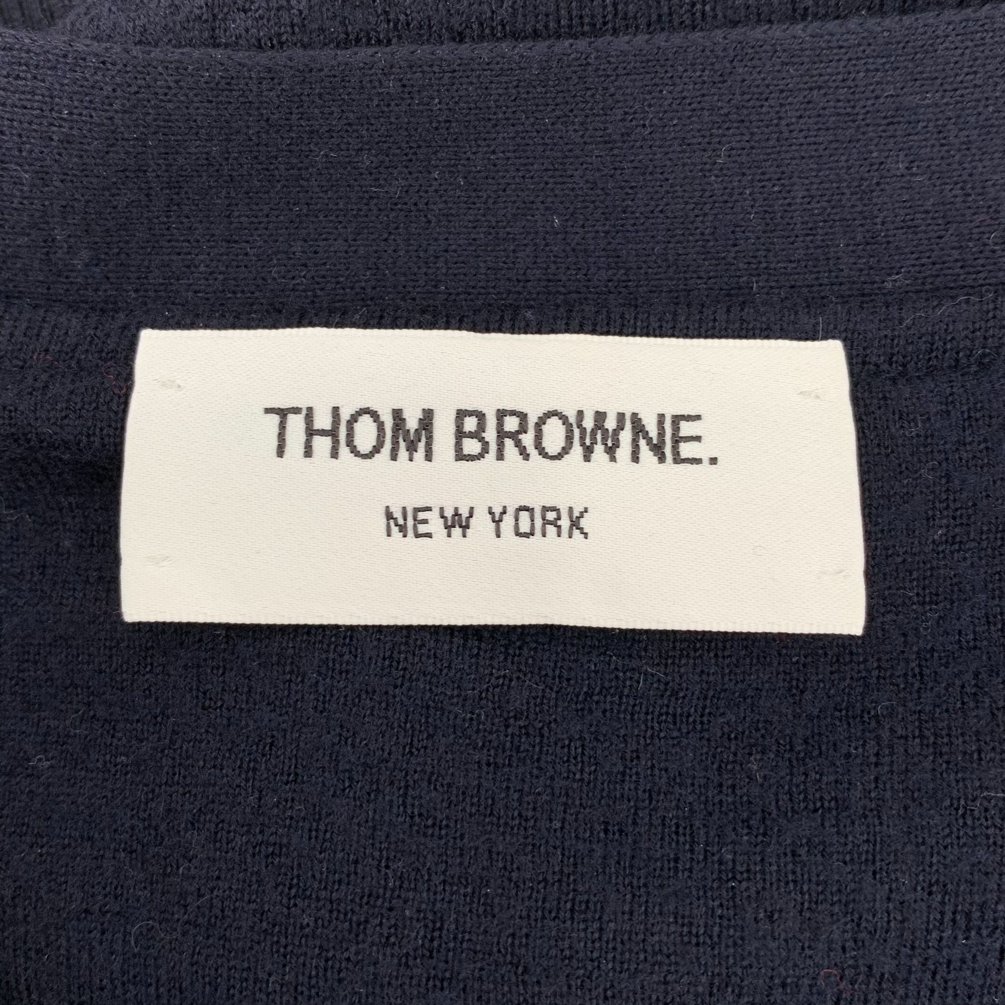 Thom Browne Thom Browne Navy Wool Cardigan With Dog Embroidery Size Size S / US 4 / IT 40 - 7 Thumbnail
