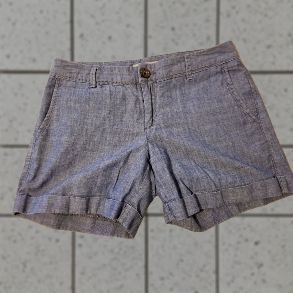 Banana Republic Banana Republic Womens Khaki Shorts 0 Blue Cotton Chino Stretch Utility Shirt vsict? Size 25" / US 0 / IT 36 - 1 Thumbnail