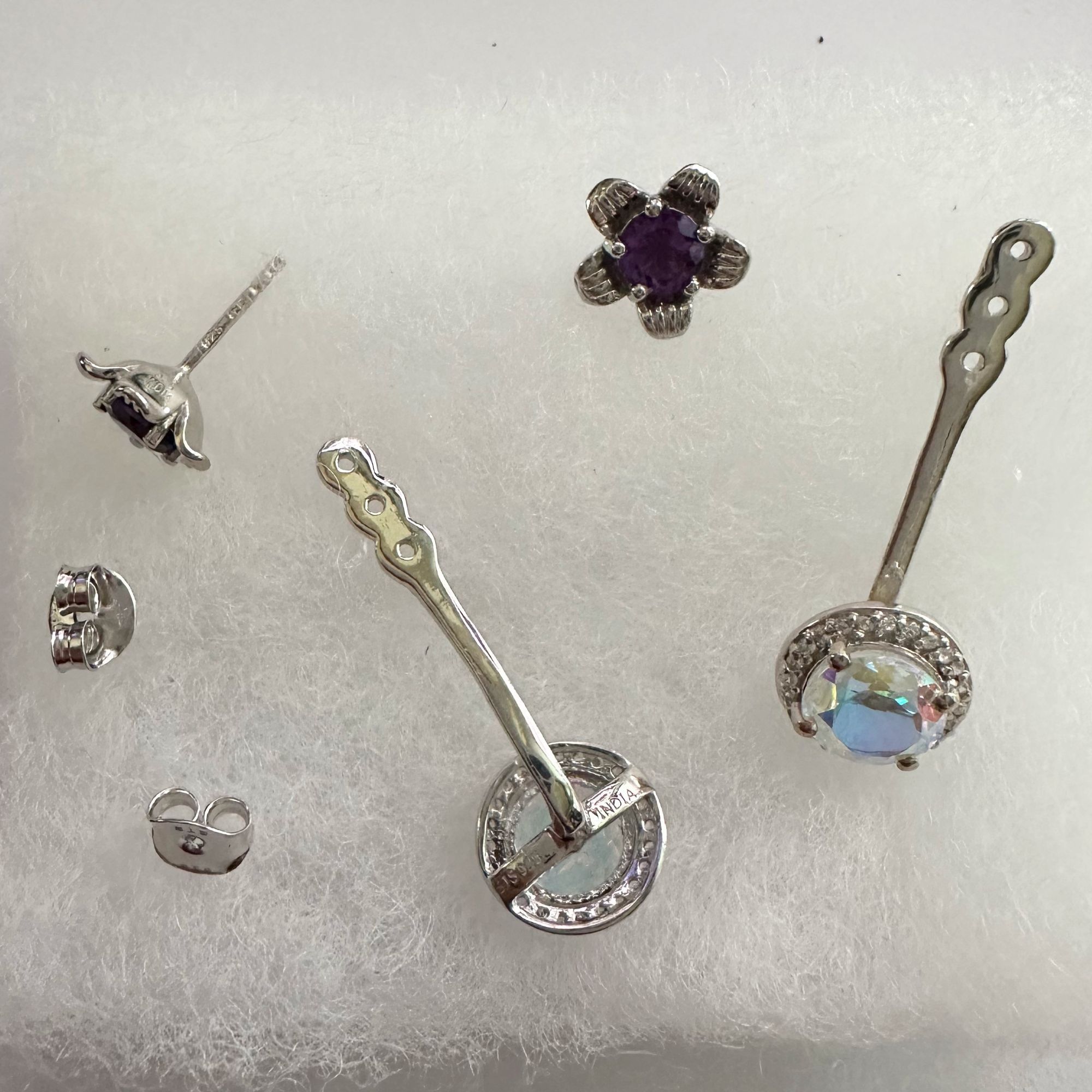 Other Amethyst Flower Stud Earrings with Beautiul (Removable) Rain Size ONE SIZE - 11 Thumbnail