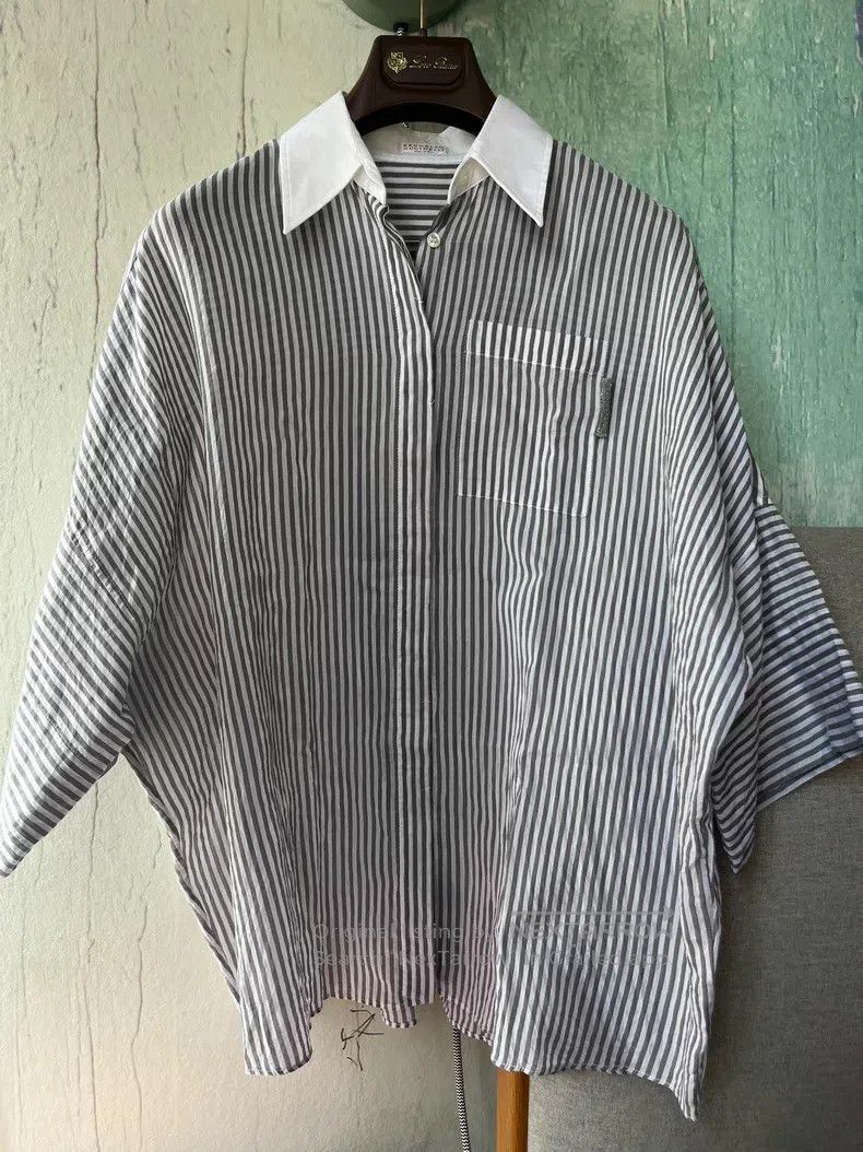 Brunello Cucinelli Brunello Cucinelli Striped beaded shirt Size XS / US 0-2 / IT 36-38 - 4 Thumbnail
