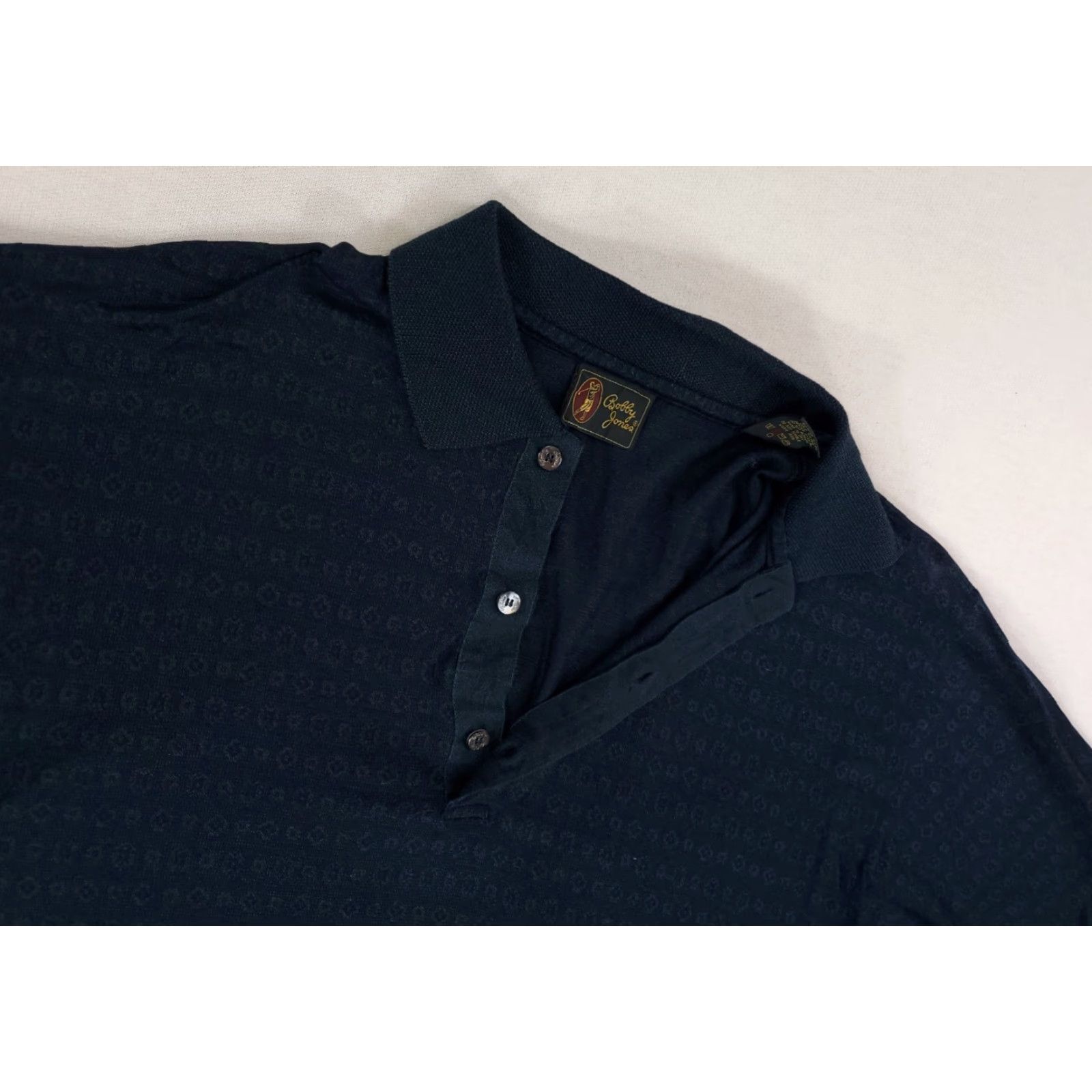 Vintage Bobby Jones Polo Shirt Blue Green Patterned Made in Italy Short Sleeve Mens L Size US L / EU 52-54 / 3 - 2 Thumbnail