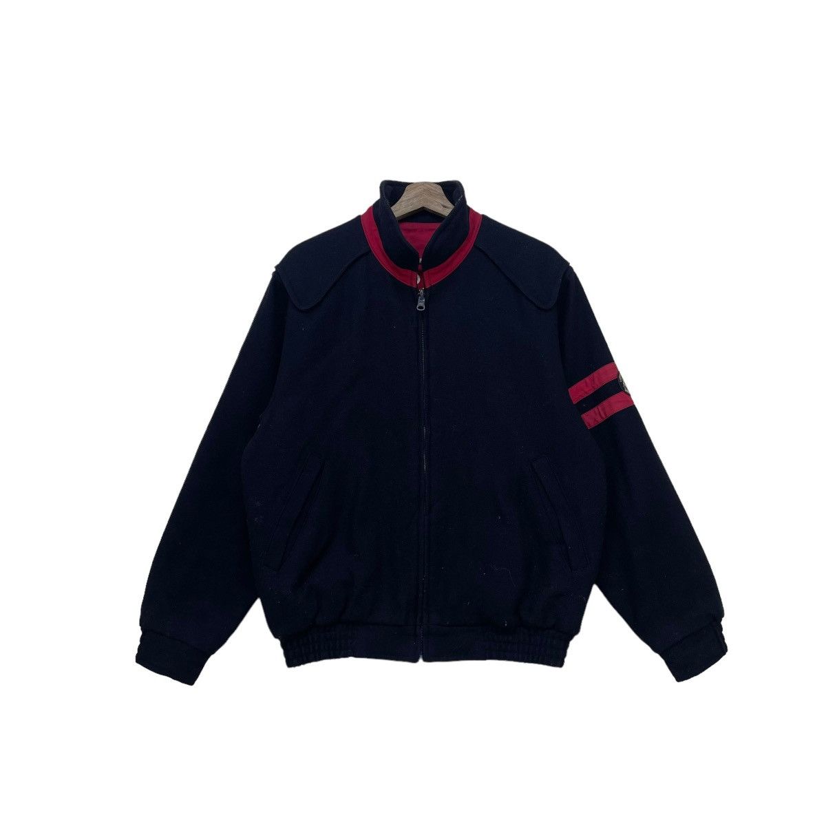 45rpm 💥Vintage Sina Cava Lupo Di Mare Reversible Bomber Wool Size US M / EU 48-50 / 2 - 3 Thumbnail