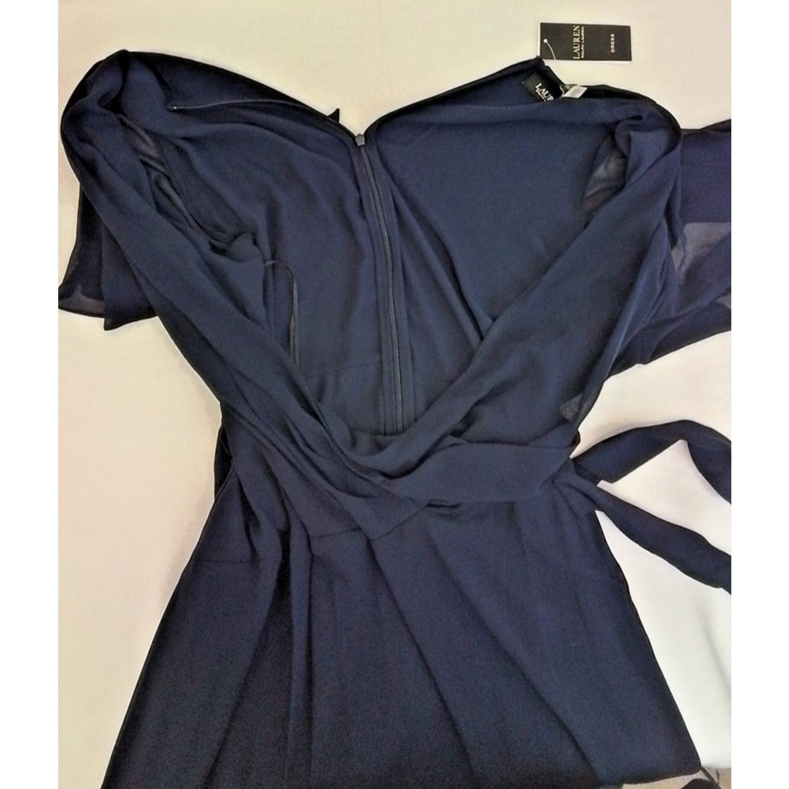 Lauren Ralph Lauren Lauren Ralph Lauren Dress Women's 18 Blue Chiffon W/ Tags Size XXL / US 16-18 / IT 52-54 - 6 Thumbnail