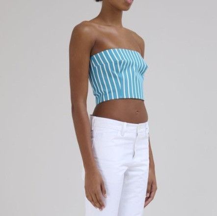 Marni o1f1d3z0725 Crop Top in White/Blue Size S / US 4 / IT 40 - 2 Thumbnail