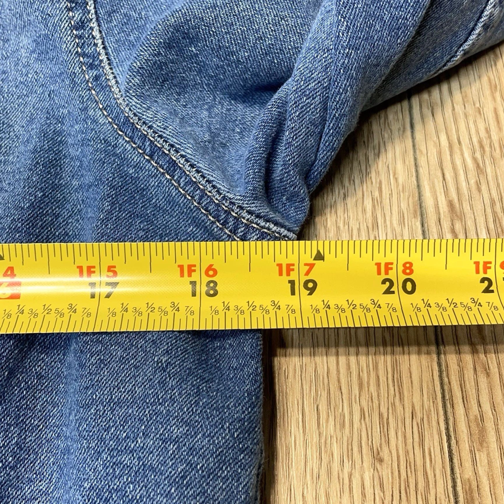 Denime VINTAGE SO Denim Jacket Blue Distressed Juniors Large with Pockets Womens Size 36" / US 14 / IT 50 - 7 Thumbnail