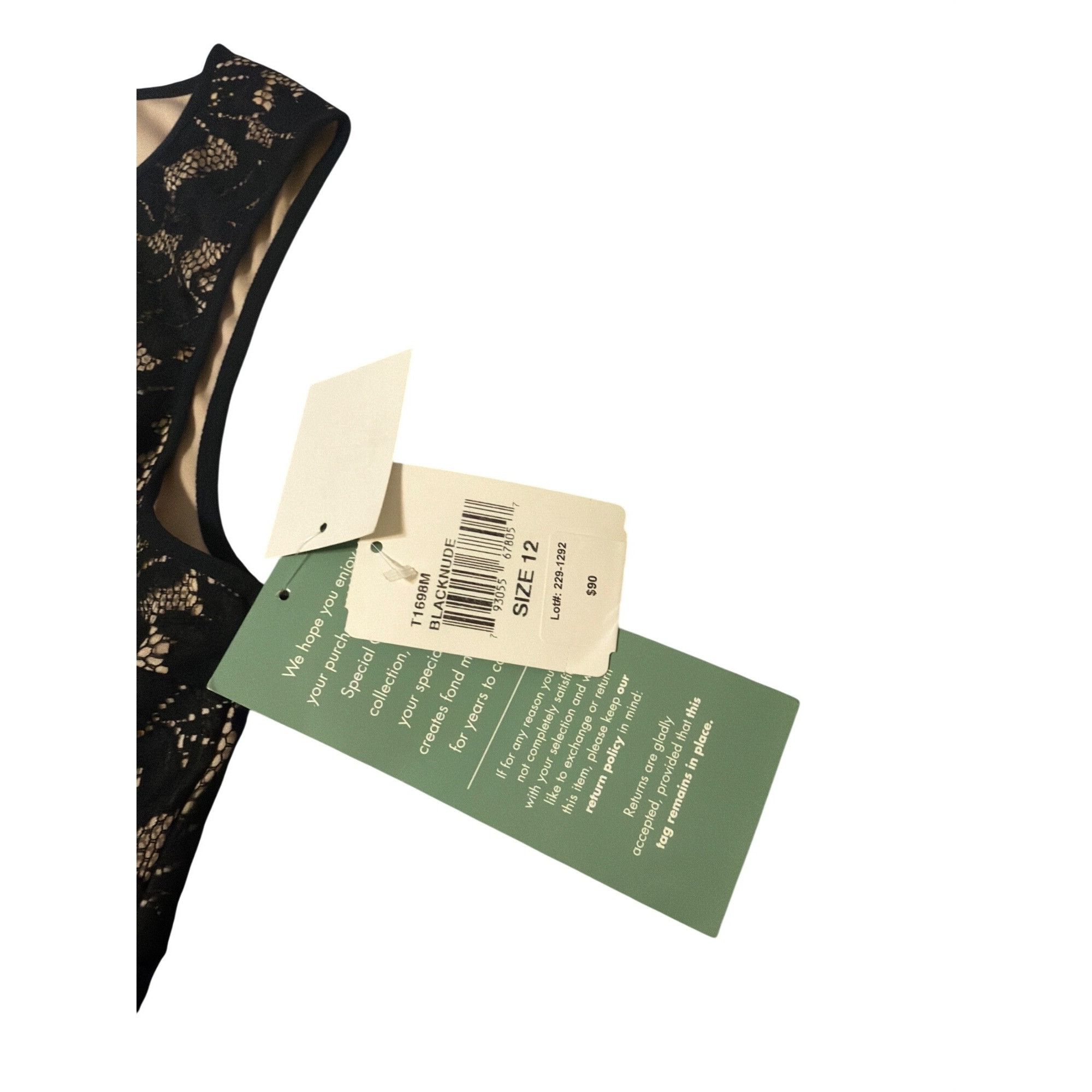 Other London Style Nights Black Lace Sleeveless Dress Nude Lining Size XL / US 12-14 / IT 48-50 - 4 Thumbnail
