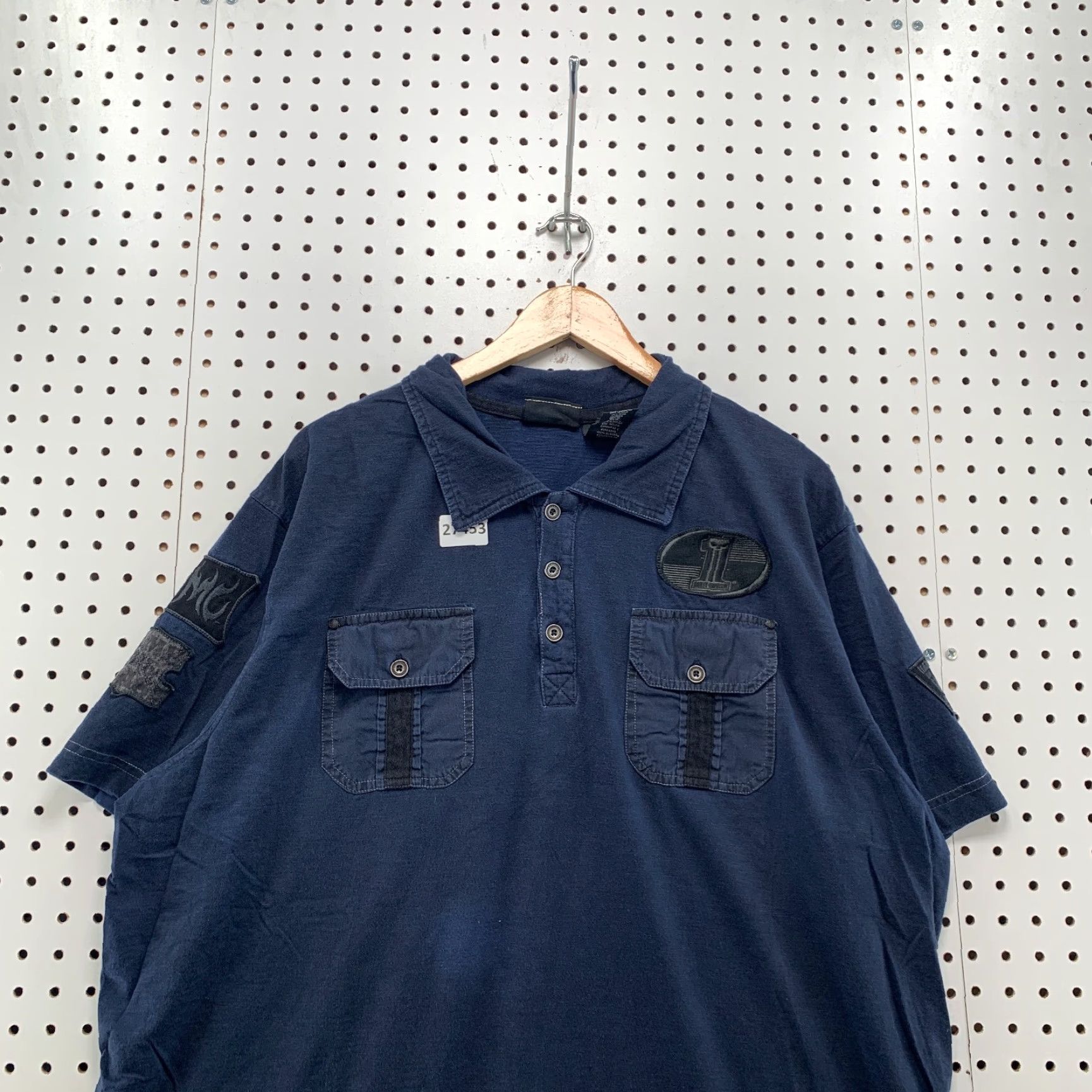Harley Davidson VINTAGE Harley-Davidson Polo Shirt Men Short Sleeve Collared Embroidered Motorcycle Blue 3XL Size US XXL / EU 58 / 5 - 2 Thumbnail