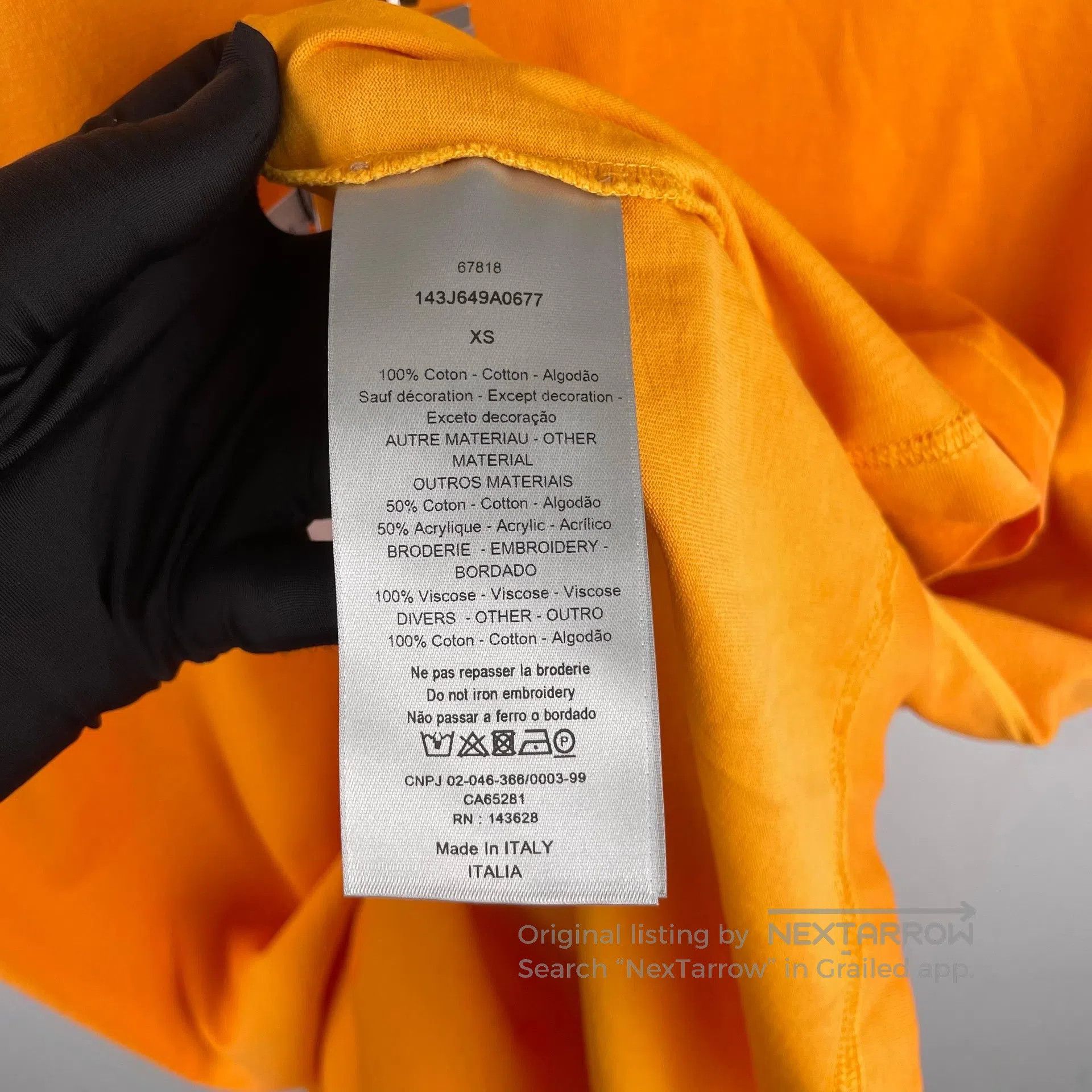 Dior Dior Round neck orange T-shirt size XS| Size US XS / EU 42 / 0 - 7 Thumbnail