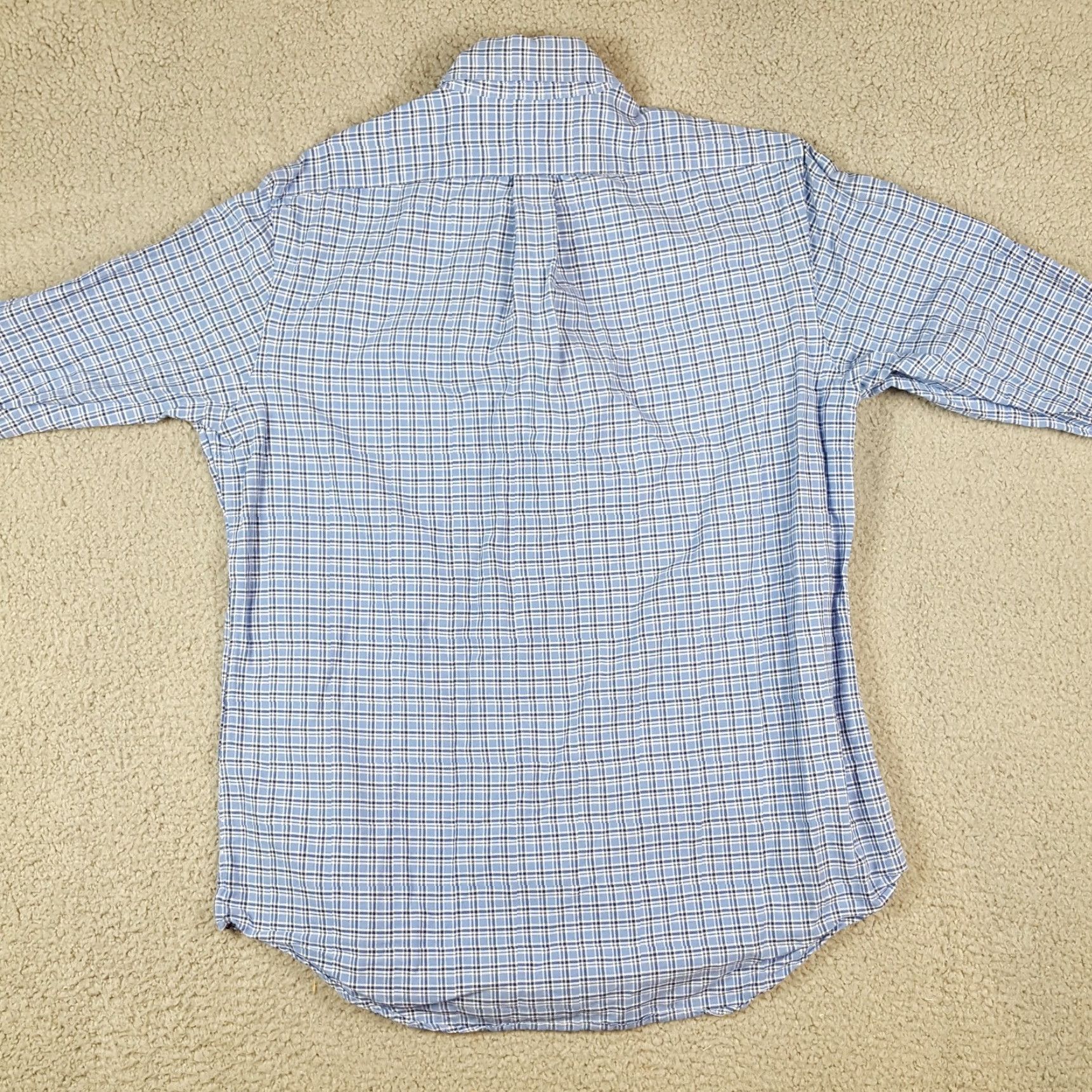 Ralph Lauren VINTAGE Ralph Lauren Men's Button-Down Shirt M Collared Plaid Cotton Casual Classic 90s Blue Size US M / EU 48-50 / 2 - 5 Thumbnail
