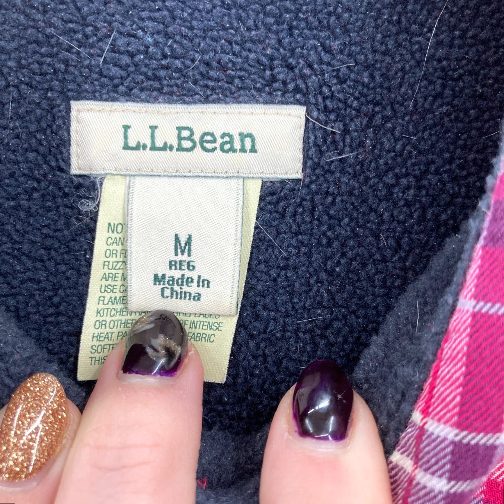 Vintage L.L. Bean Fleece Lined Shirt Jacket Shacket Women's Medium Pink Plaid Chore Camp Size M / US 6-8 / IT 42-44 - 5 Thumbnail