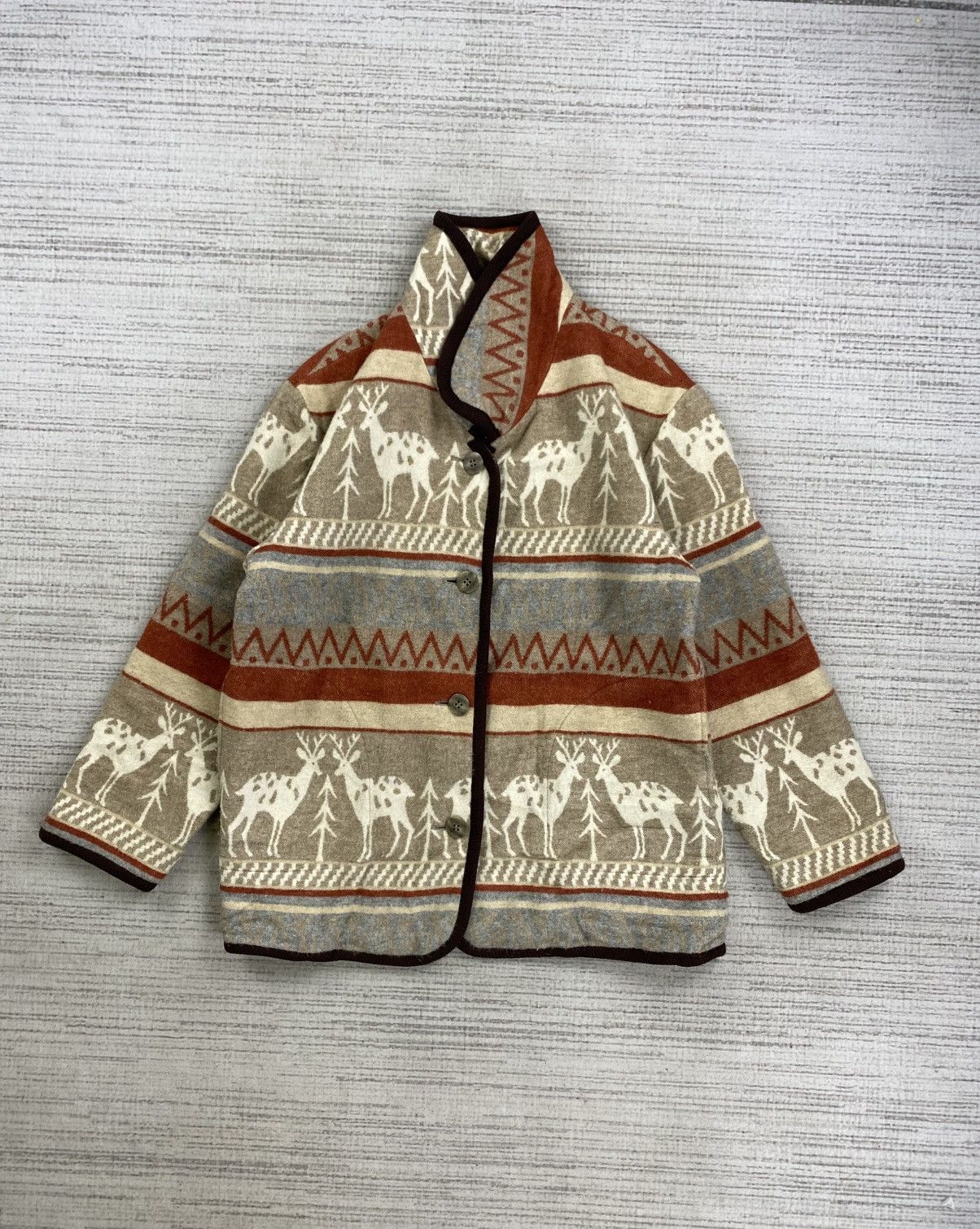 Japanese Brand × Vintage Vintage More Up Aztec Animal Design Full Printed Wool Jacket Size US M / EU 48-50 / 2 - 5 Thumbnail