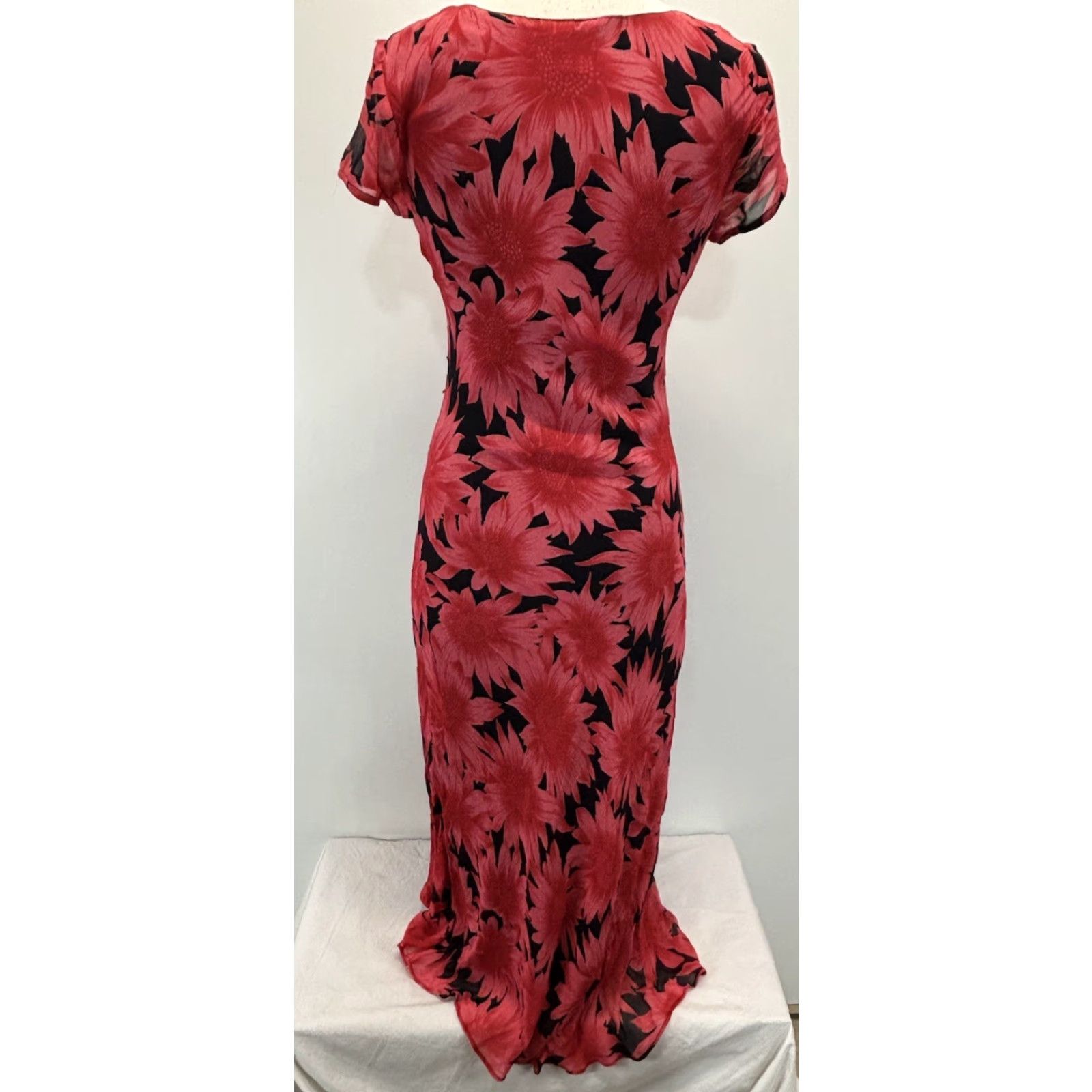 Paradise VINTAGE Paradise Floral Sheath Dress Sz S Black Y2K Grunge Cocktail 90s Womens Size S / US 4 / IT 40 - 3 Thumbnail
