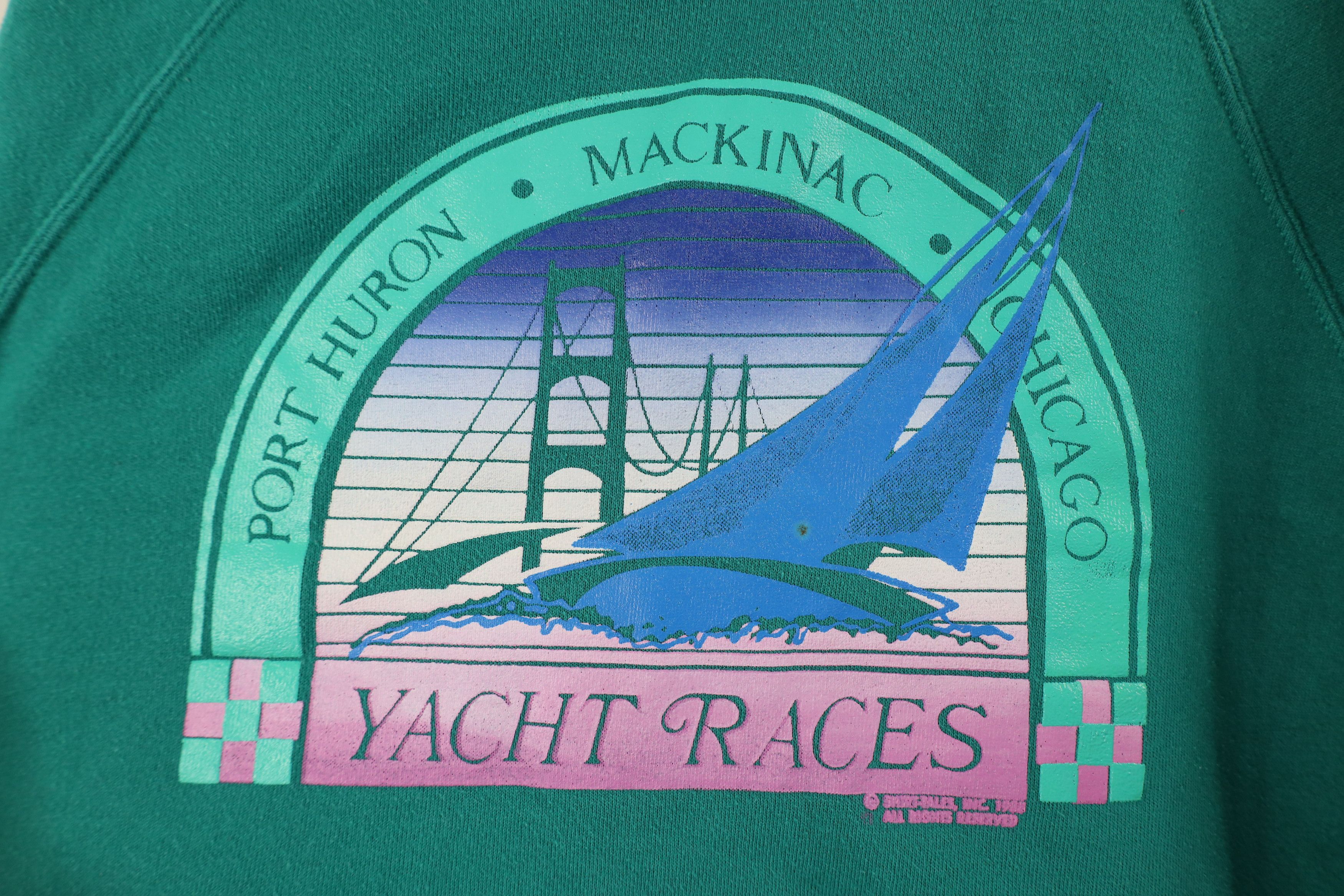Vintage Vintage 80s Chicago Mackinac Yacht Races Sweatshirt USA Size US XXL / EU 58 / 5 - 4 Thumbnail
