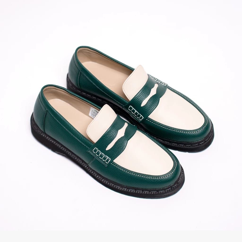 Other Silane Loafer Shoes Leather Green White Size US 10 / EU 43 - 1 Thumbnail