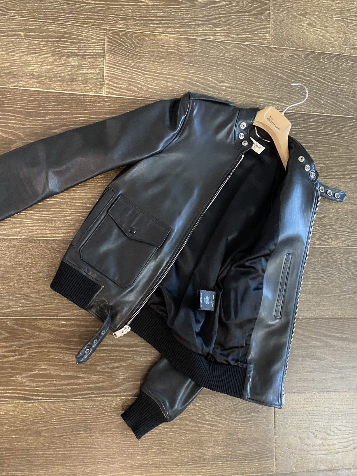 Saint Laurent Paris × Yves Saint Laurent Saint Laurent slp13ss First Year Flying Jacket Leather Size US S / EU 44-46 / 1 - 1 Thumbnail