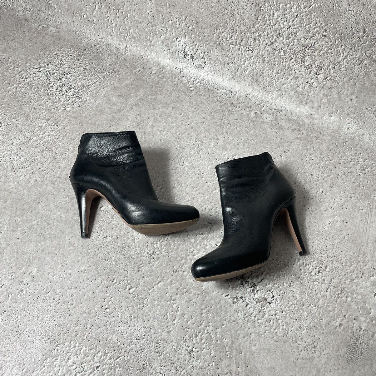 Prada × Vintage Prada Black Leather Ankle Boots sz 40 Size US 10 / IT 40 - 16 Thumbnail