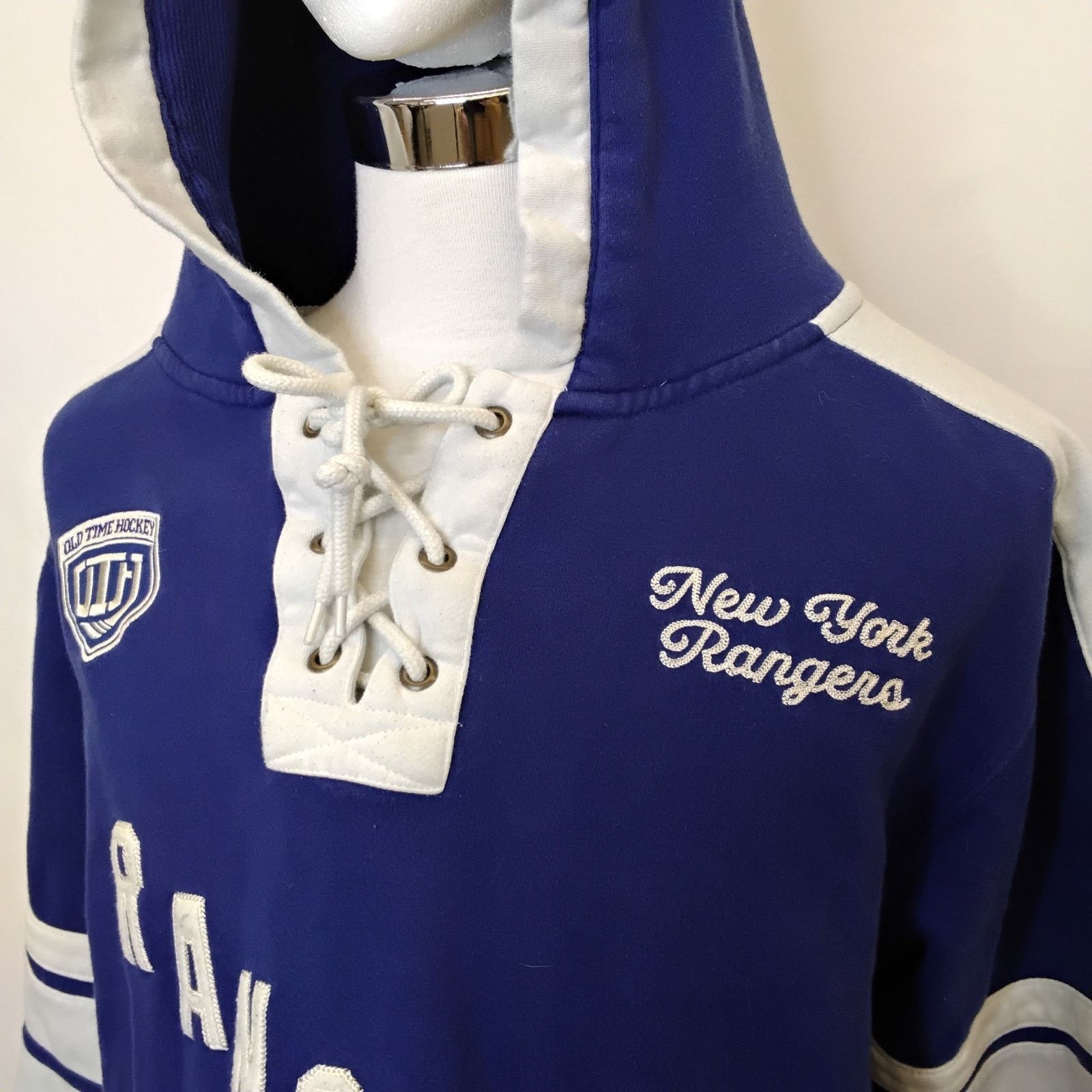 Other Old Time Hockey New York Rangers Hoodie Men XL Blue Applique Size US XL / EU 56 / 4 - 4 Thumbnail