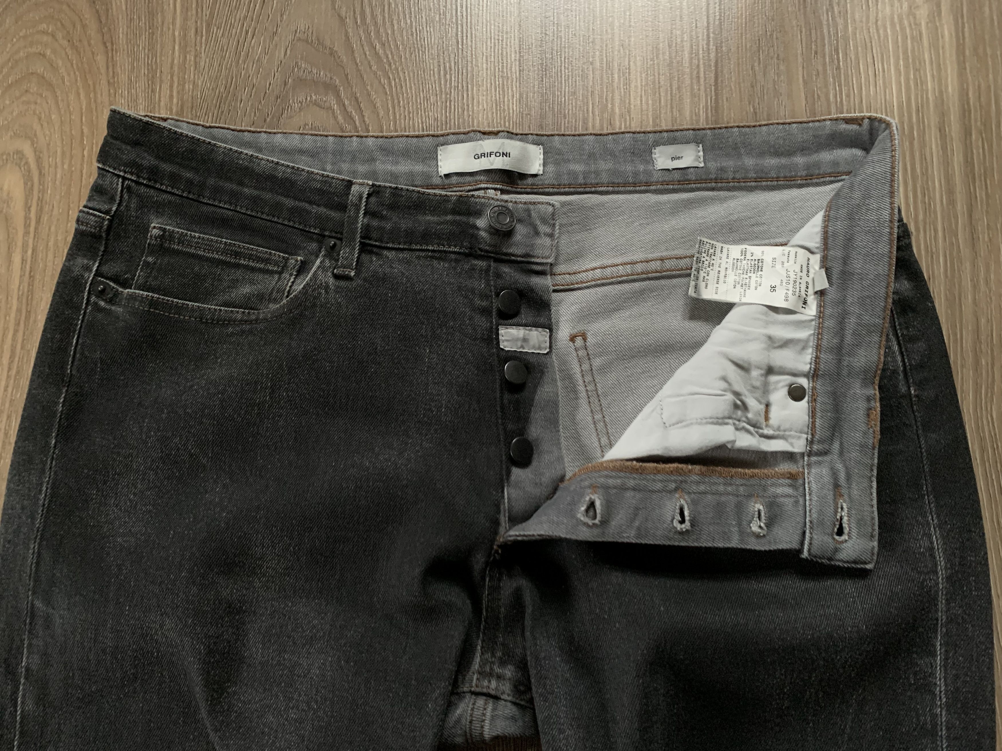 Grifoni Mauro Grifoni Pier Wax Grey Jeans Size US 35 - 5 Thumbnail