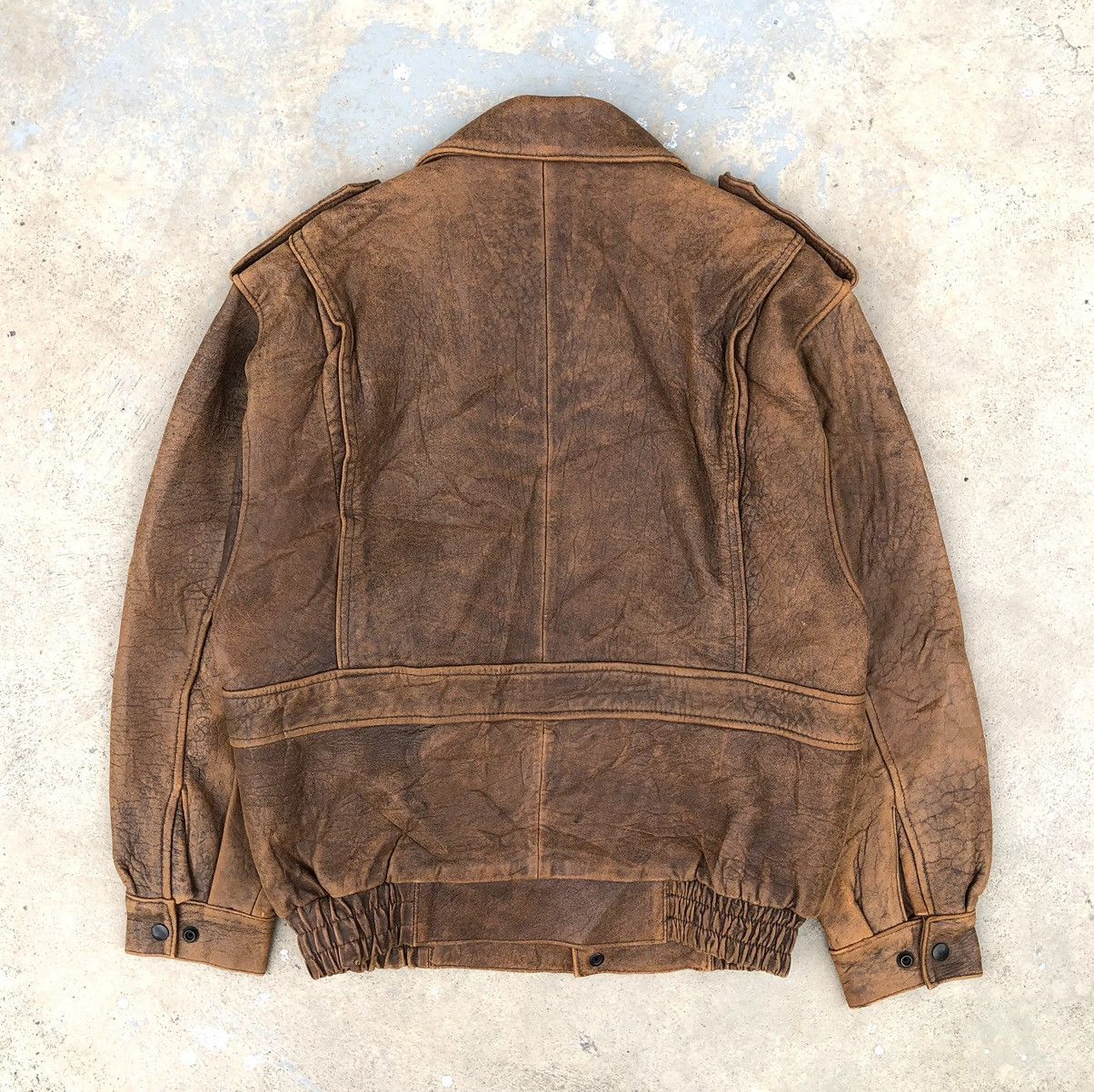 Vintage Vintage Reno Styled In France Leather Bomber Jacket Size US M / EU 48-50 / 2 - 2 Thumbnail