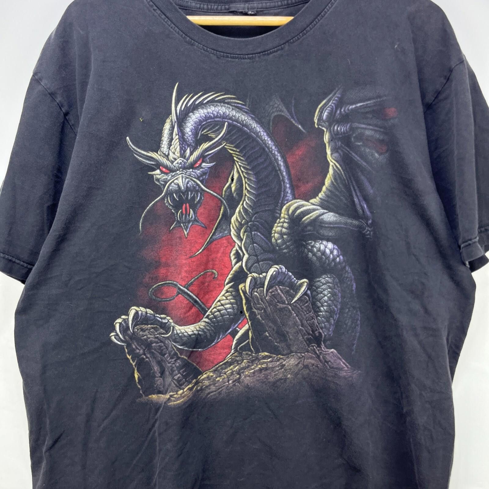 Vintage Vintage Y2K Dragon Sun Faded Art T-Shirt 2XL Size US XXL / EU 58 / 5 - 2 Thumbnail
