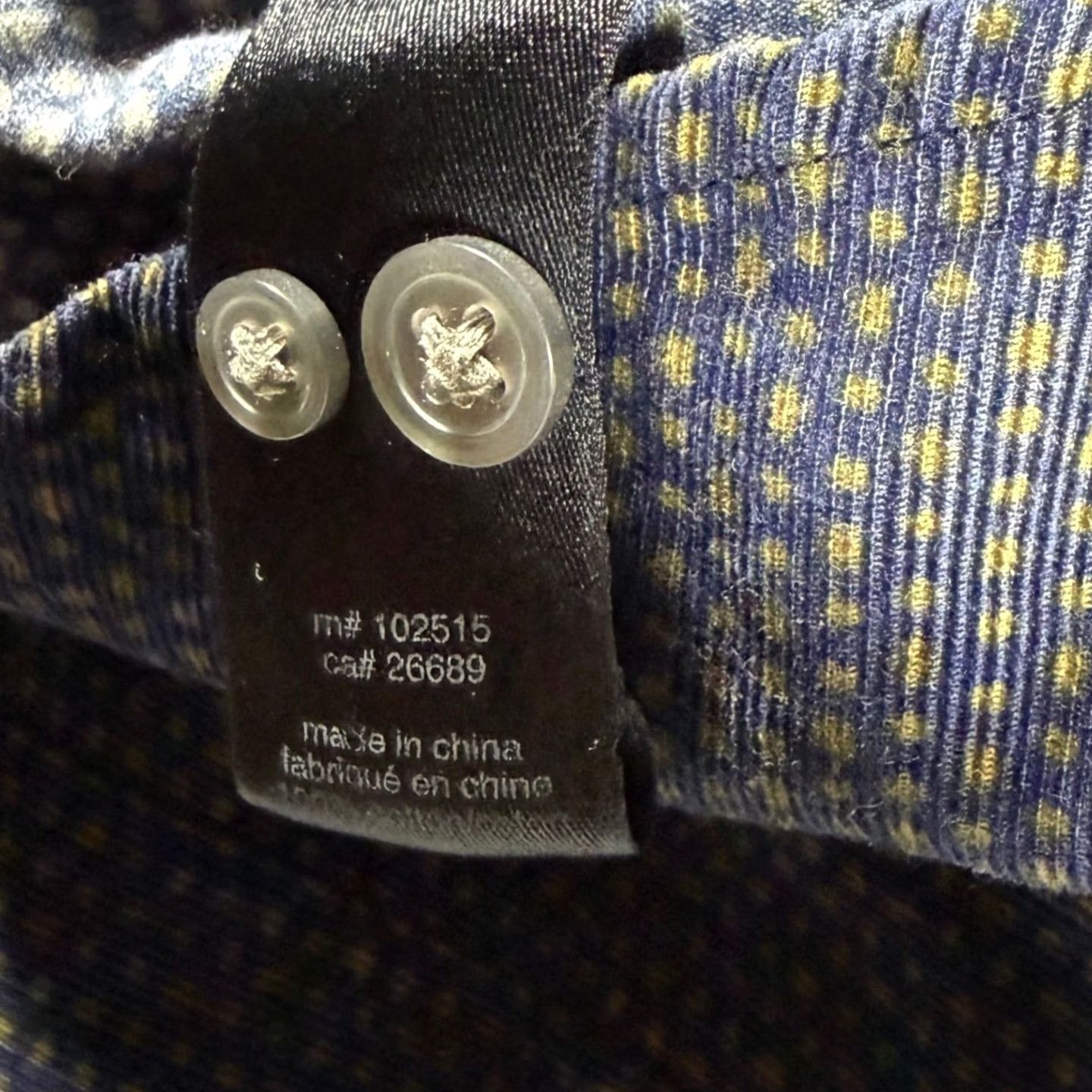 John Varvatos John Varvatos Blue Corduroy Shirt Men XL Polka Dot All Over Print Button Size US XL / EU 56 / 4 - 4 Thumbnail