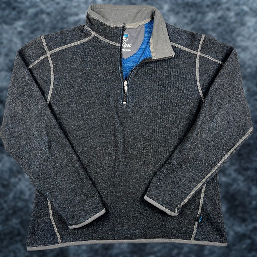 Vintage Kuhl Fleece Wool Quarter Zip Pullover Sweater Medium Blue Hiking Mens Chianti Size US M / EU 48-50 / 2 - 1 Thumbnail