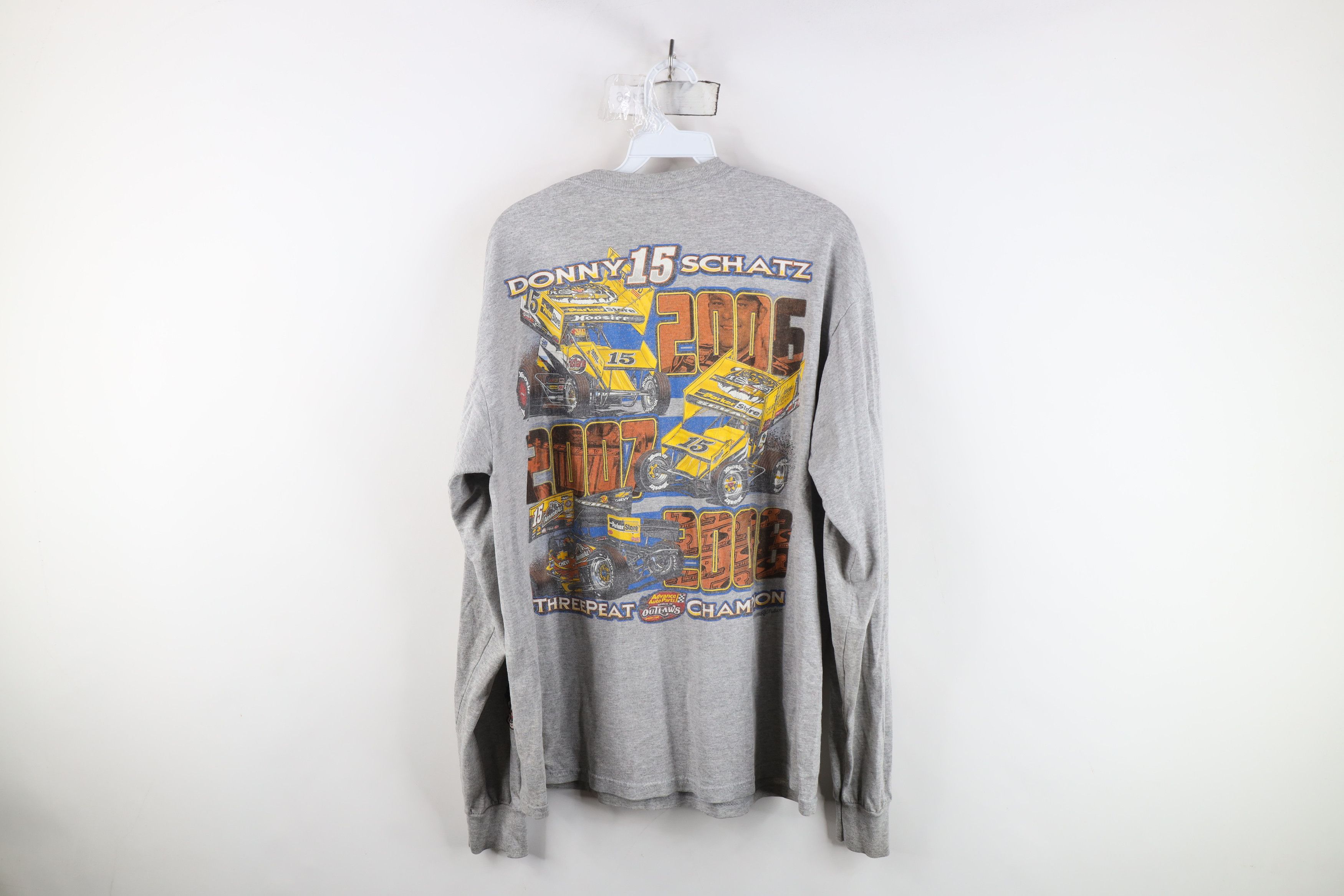 Vintage Vintage Y2K Outlaws Donny Schatz Racing Long Sleeve T-Shirt Size US L / EU 52-54 / 3 - 13 Thumbnail
