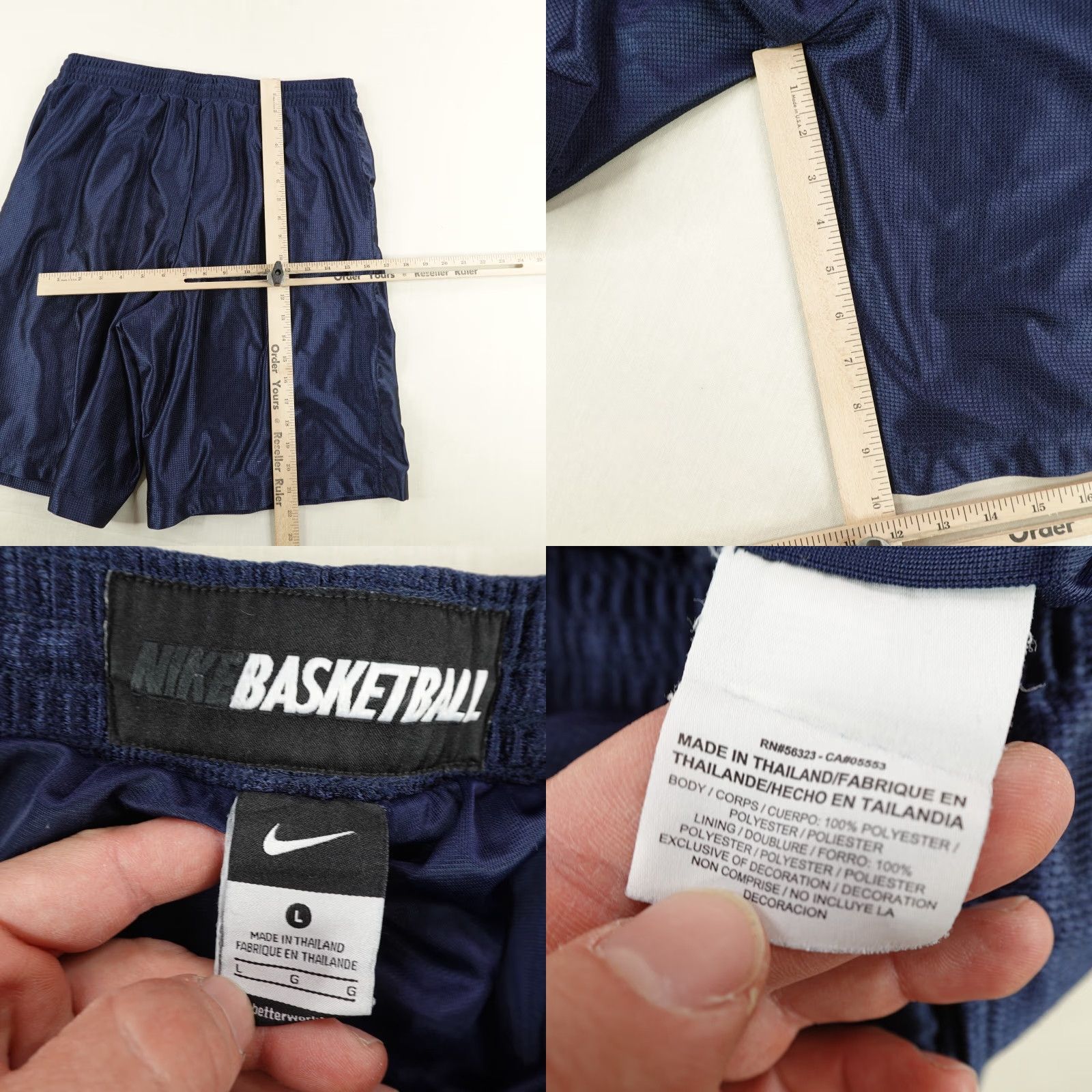 Nike Nike Shorts Mens Large Blue Dazzle Shimmer Shiny Basketball White Swoosh Gym Size US 33 - 8 Thumbnail