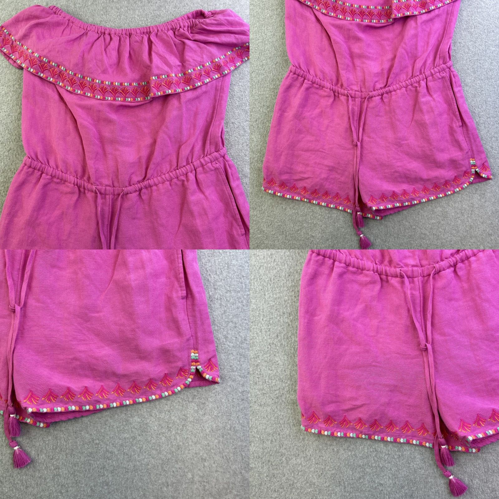 Vineyard Vines Vineyard Vines Strapless Ruffle Romper Womens XS Pink Magenta NWT Size 26" / US 2 / IT 38 - 8 Thumbnail