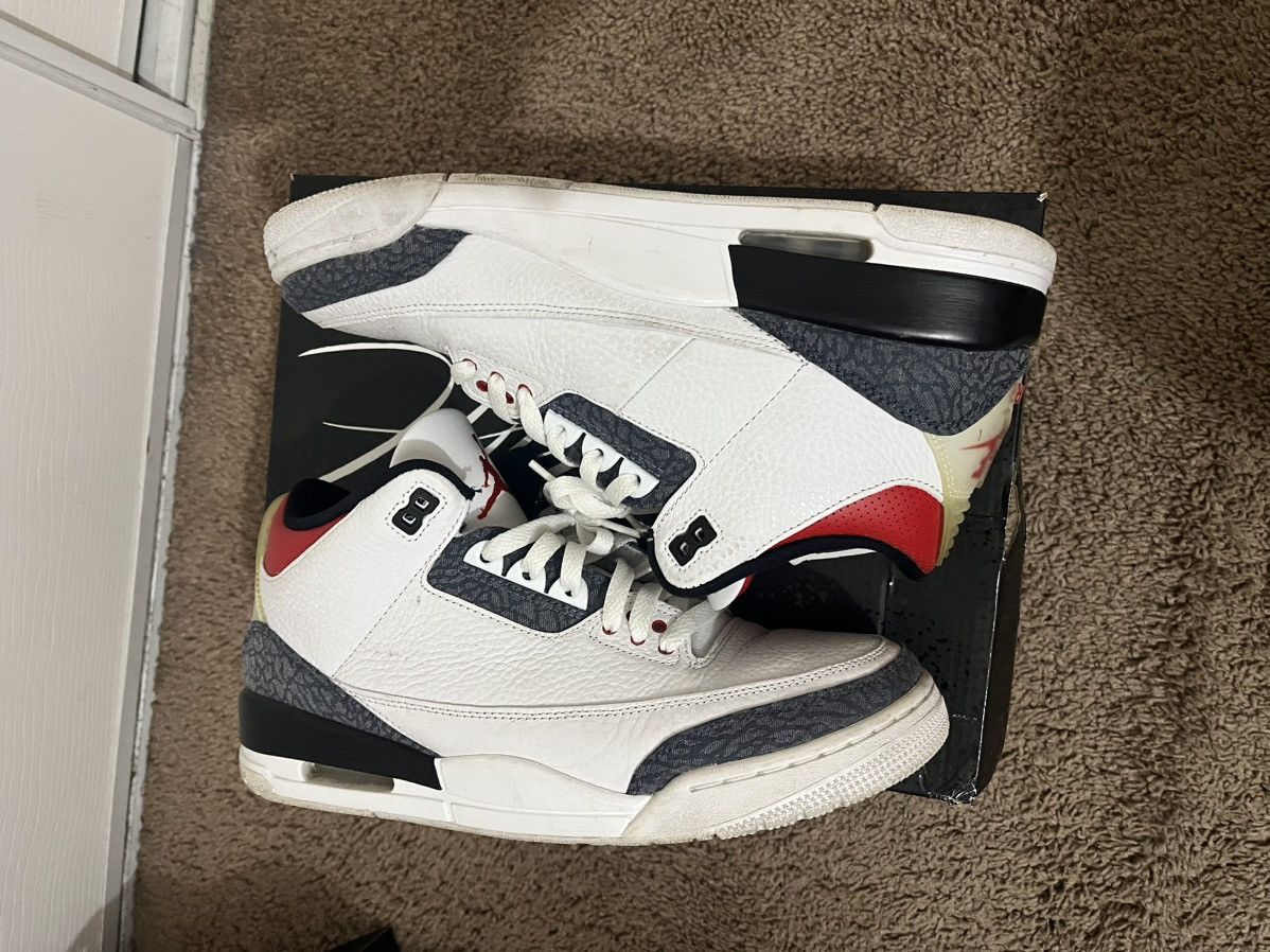Jordan Brand × Nike Jordan 3 Denim SE Fire Red Size US 10.5 / EU 43-44 - 2 Thumbnail