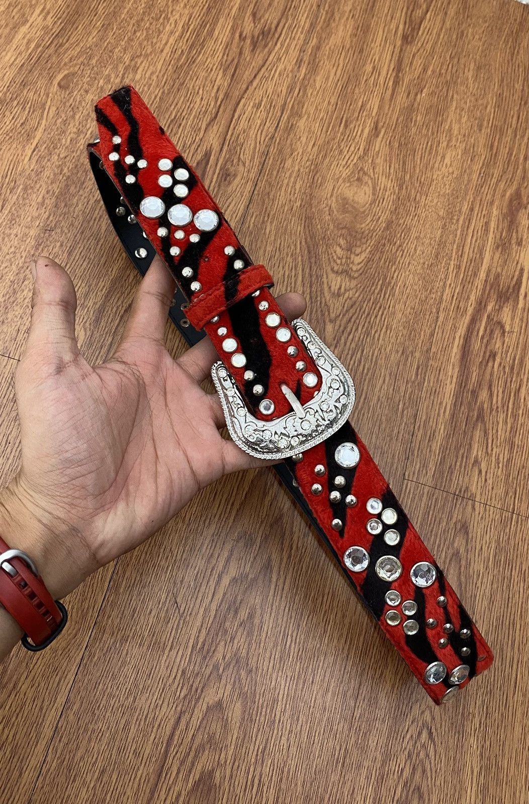 If Six Was Nine × Japanese Brand × Le Grande Bleu (L.G.B.) Black red Zebra crystal belt Size ONE SIZE - 3 Thumbnail