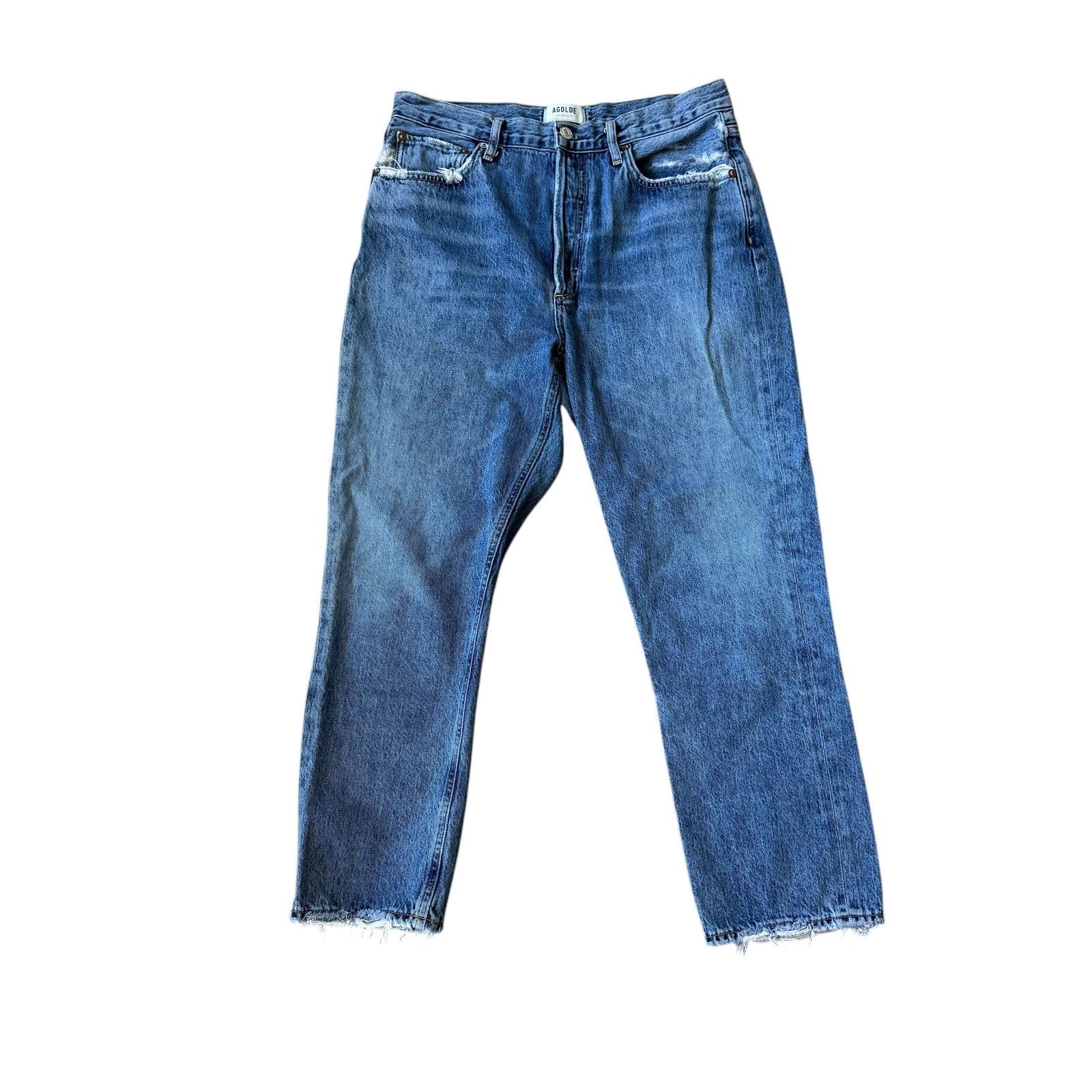 Agolde AGOLDE Riley High Rise Straight Crop Jean Frequency Size 29" - 2 Thumbnail