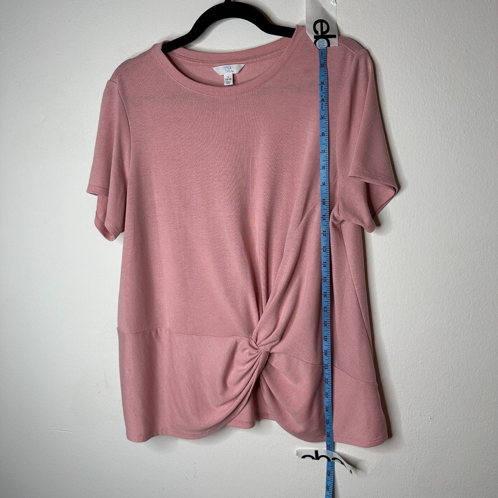 Other Time & Tru Pink Front-Twist Tie Round Neck Flowy Tunic Top L Size L / US 10 / IT 46 - 8 Thumbnail