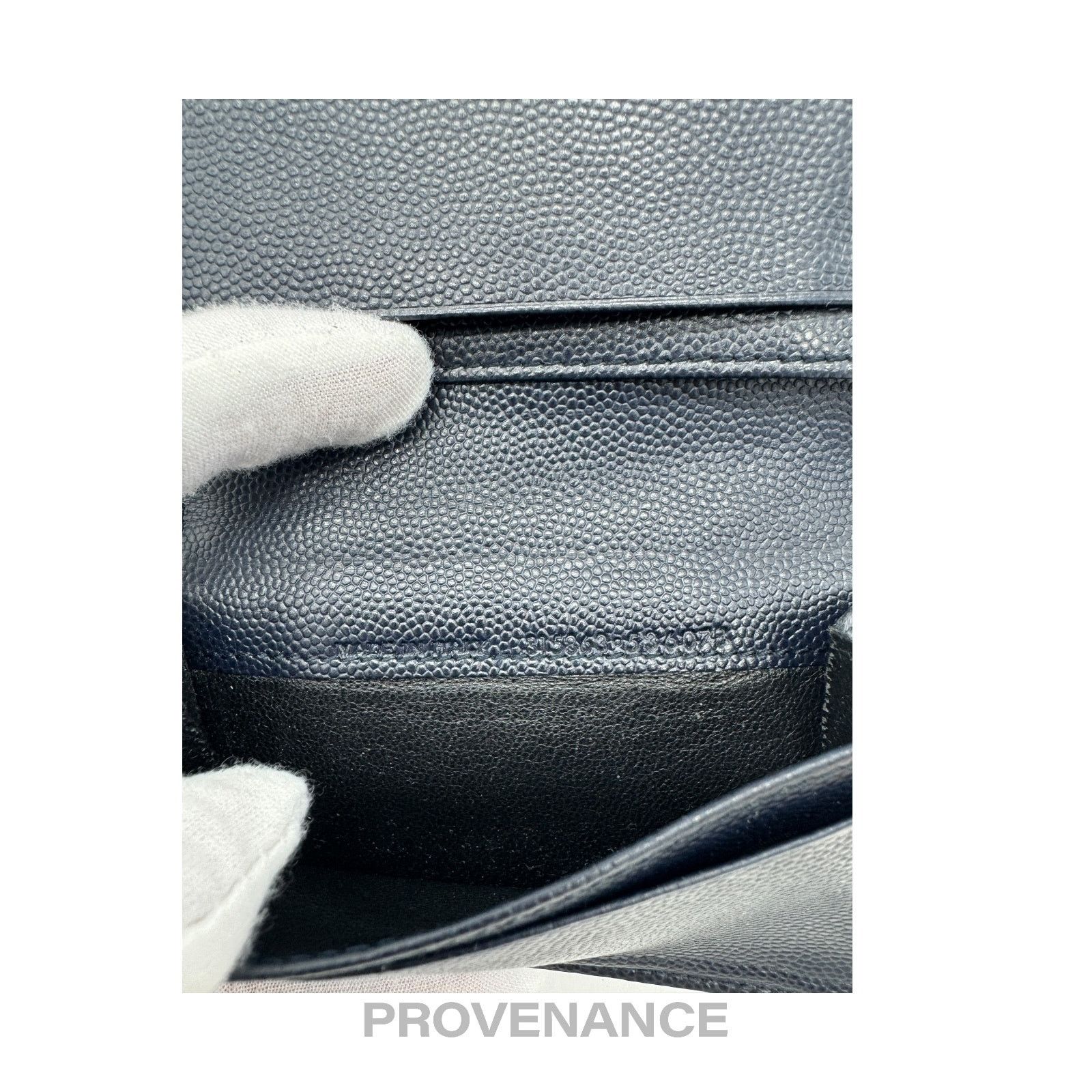 Saint Laurent Paris 🔴 Saint Laurent Paris SLP Pocket Card Wallet - Navy Leather Size ONE SIZE - 8 Thumbnail