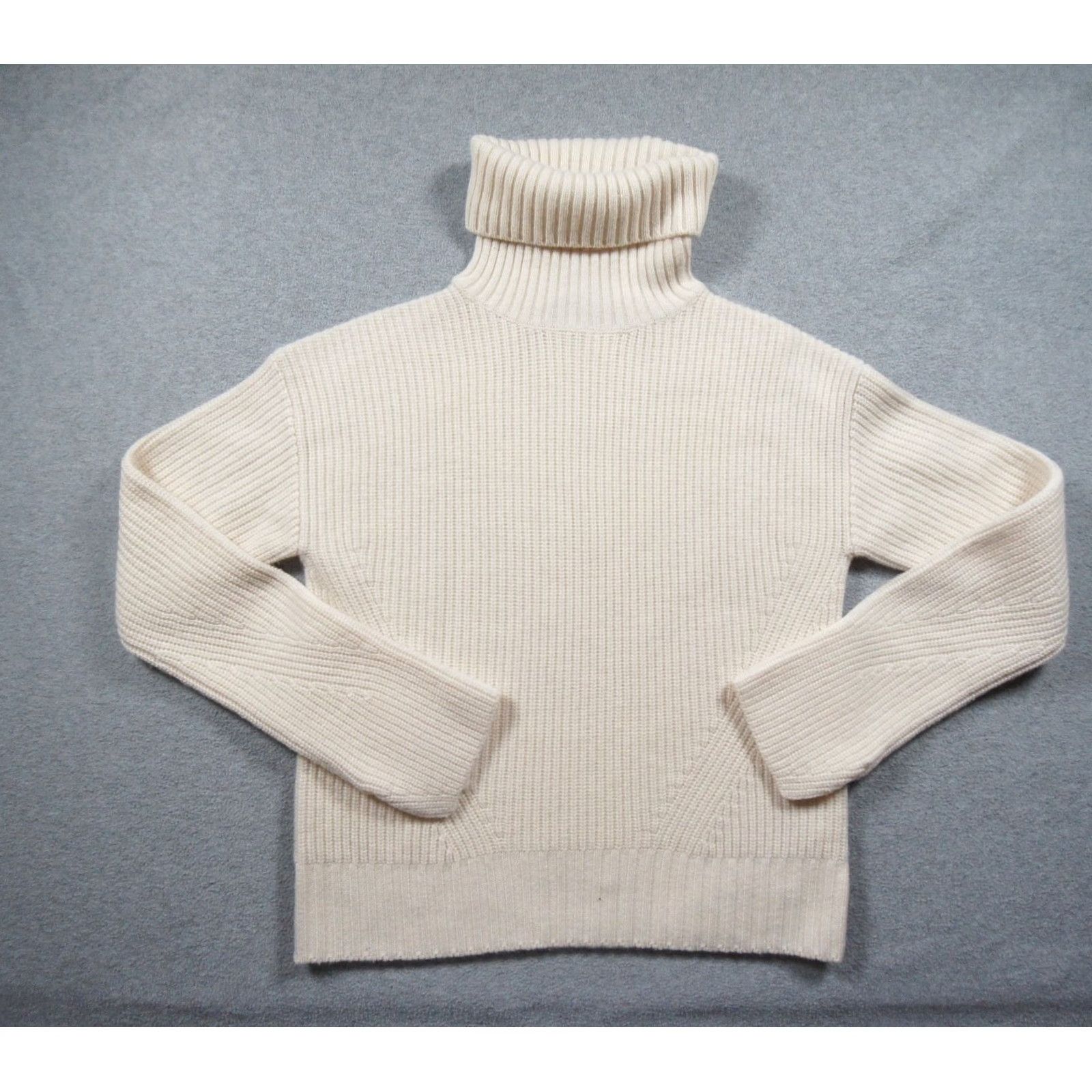 Veronica Beard Veronica Beard Sweater Womens XS Beige Ribbed Turtleneck Knit Pullover Pullover Ladies Size XS / US 0-2 / IT 36-38 - 2 Thumbnail